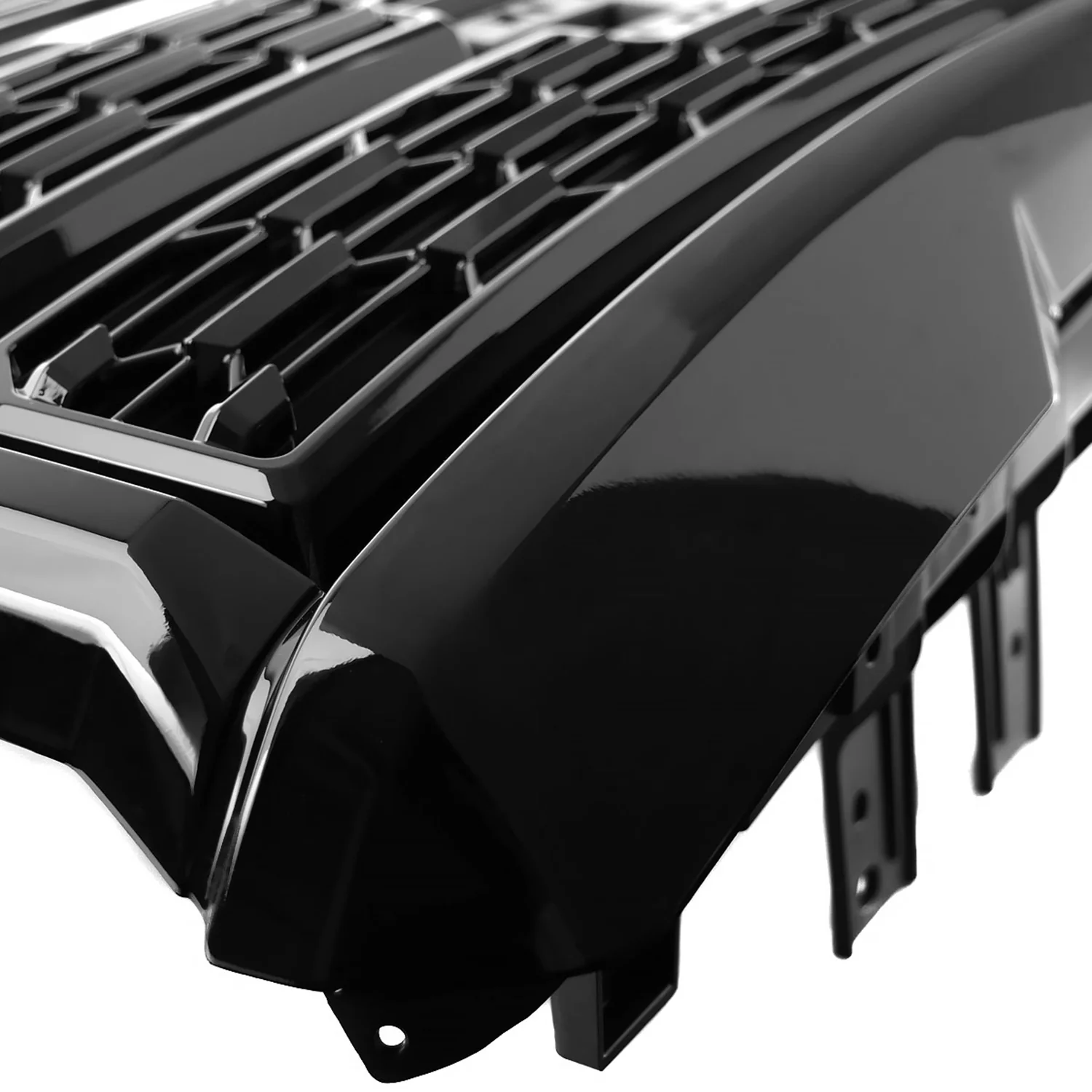 2021-2022 GMC Canyon Glossy Black Denali Style Front Upper Mesh Hood Grille - Image 3