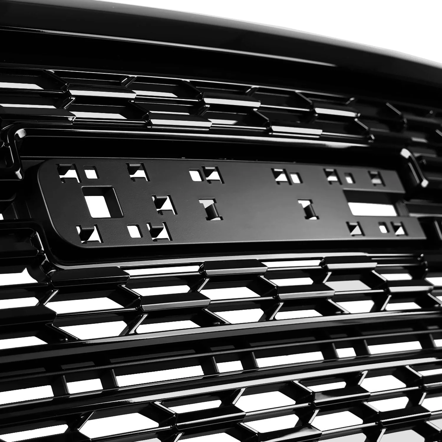 2021-2022 GMC Canyon Glossy Black Denali Style Front Upper Mesh Hood Grille - Image 5