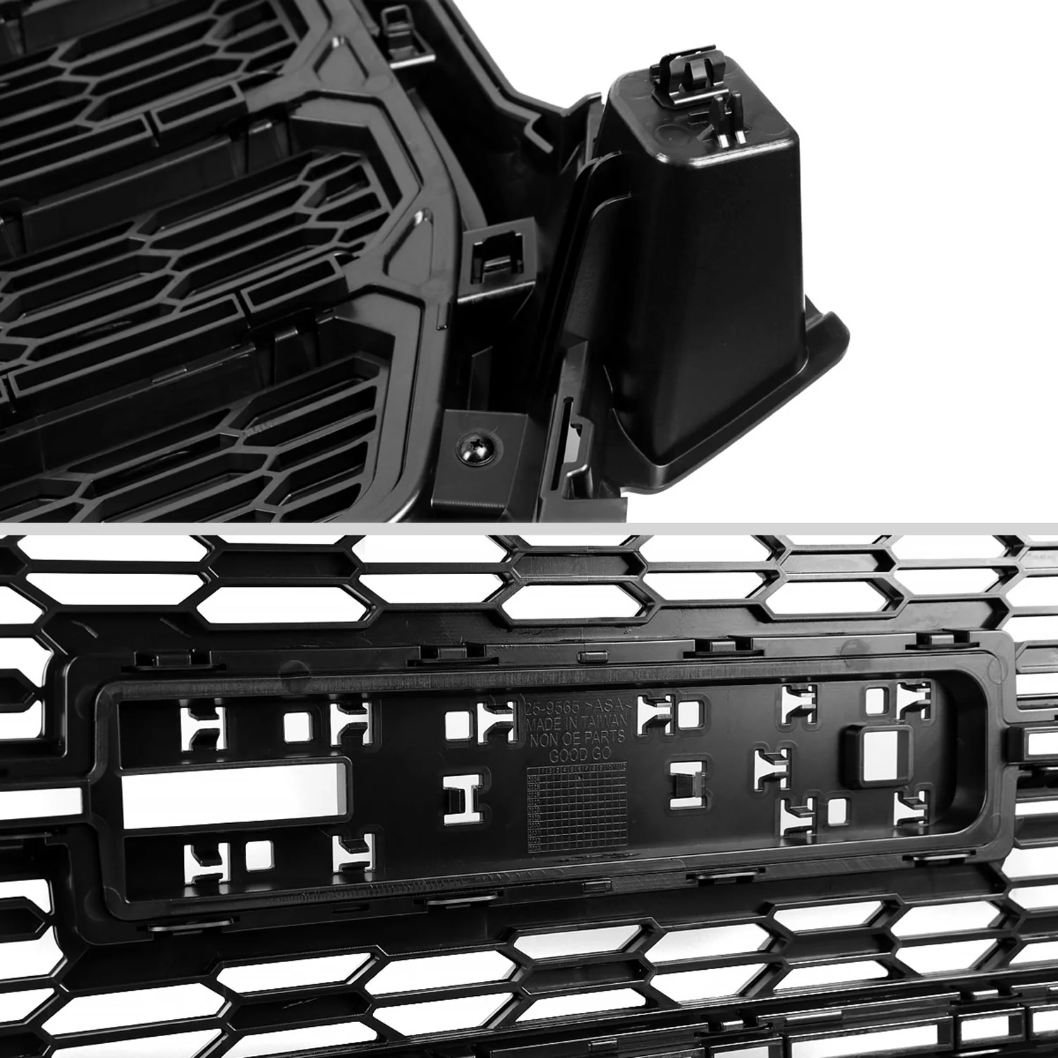 2021-2022 GMC Canyon Glossy Black Denali Style Front Upper Mesh Hood Grille - Image 7