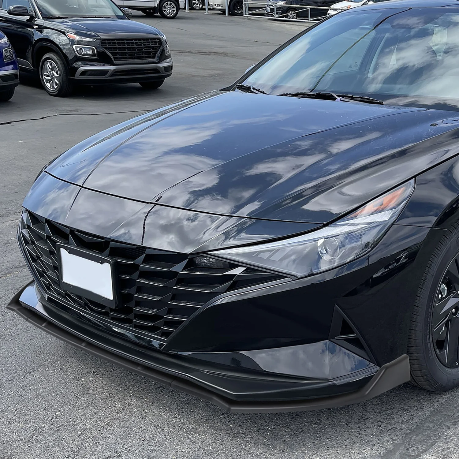 2021-2022 Hyundai Elantra Matte Black 3Pcs Front Bumper Lip Splitter Kit - Image 10