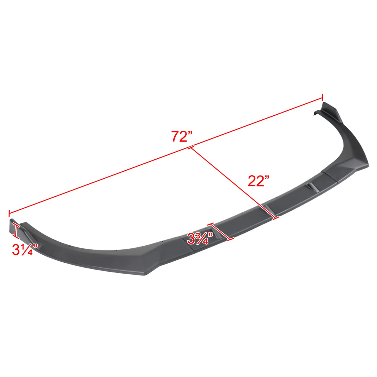 2021-2022 Hyundai Elantra Matte Black 3Pcs Front Bumper Lip Splitter Kit - Image 2