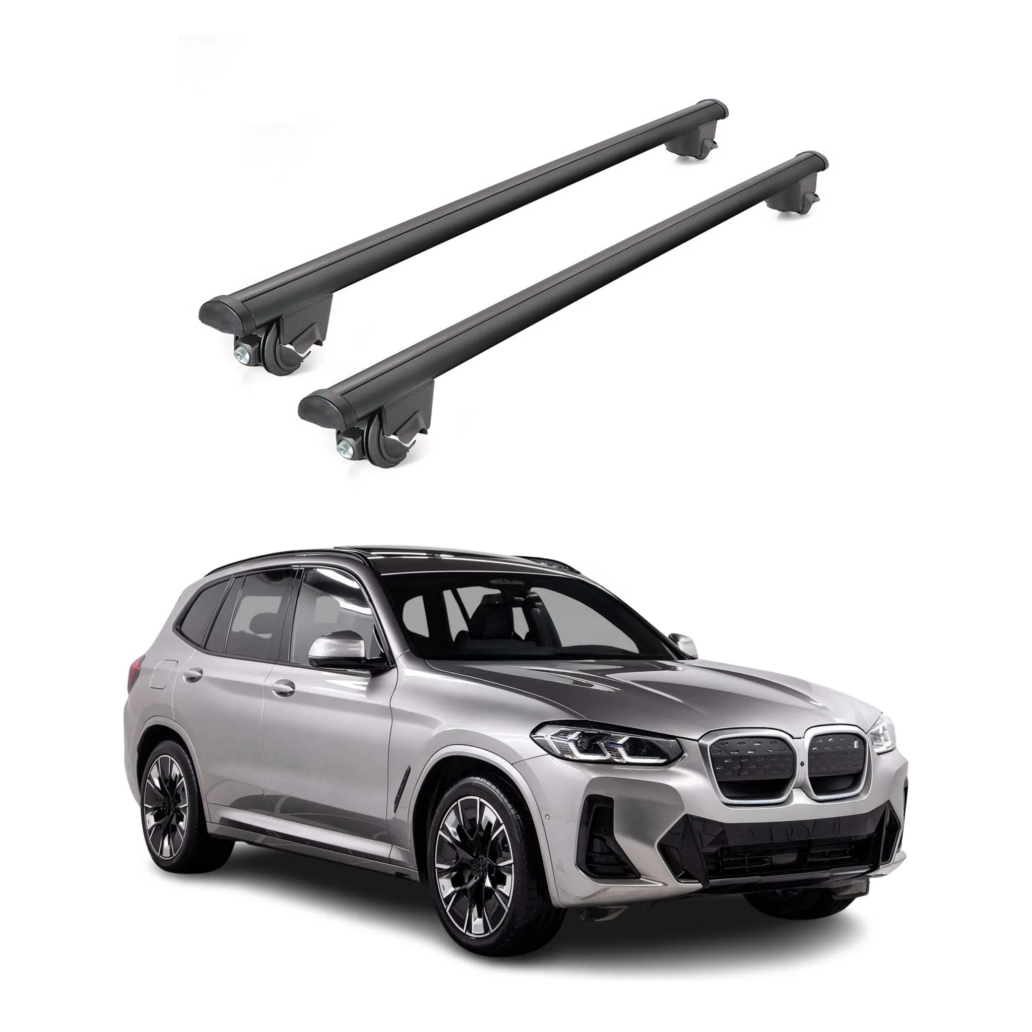 2021-2026 BMW iX3 G08 Roof Rack Cross Bars Luggage Lbs Black 2 Pcs