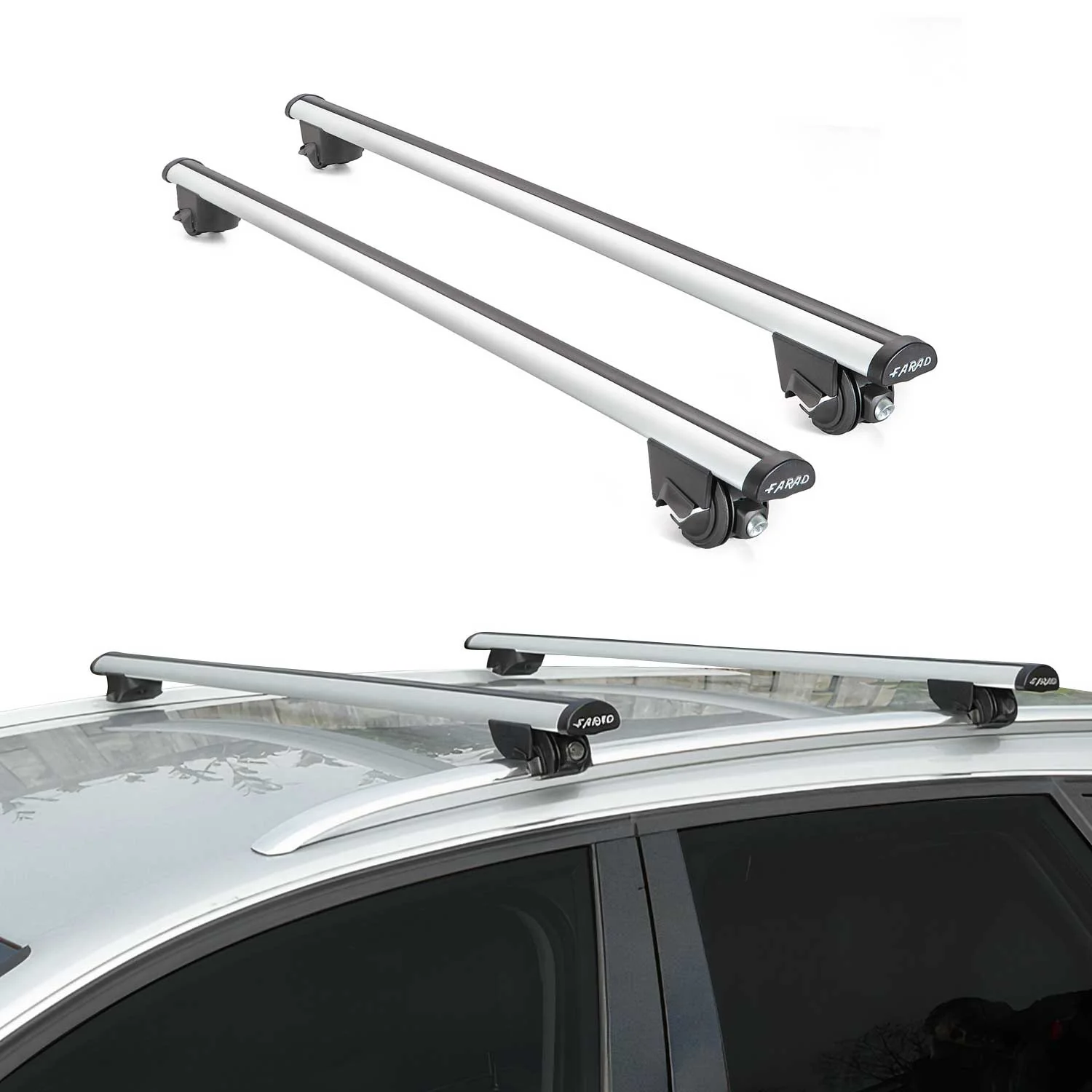 2019-2026 Audi Q8 e-tron Roof Rack Cross Bars Luggage 220 Lbs Gray 2 Pcs - Image 2