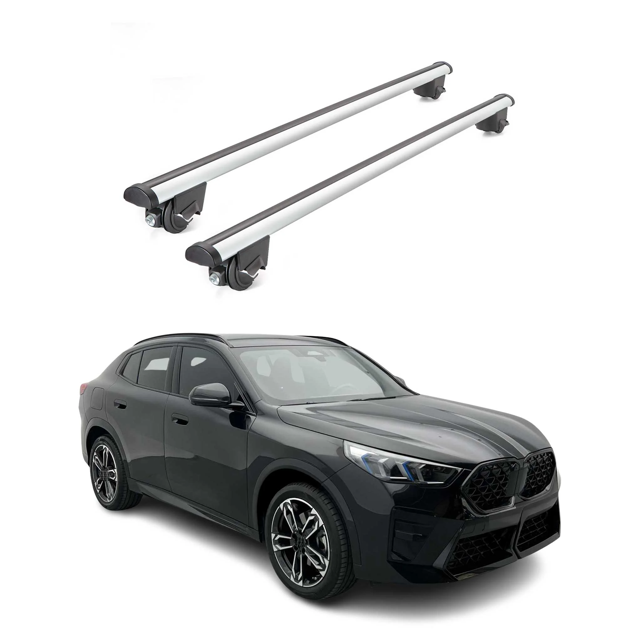 2024-2026 BMW X2 U10 Roof Rack Cross Bars Luggage 220 Lbs Gray 2 Pcs