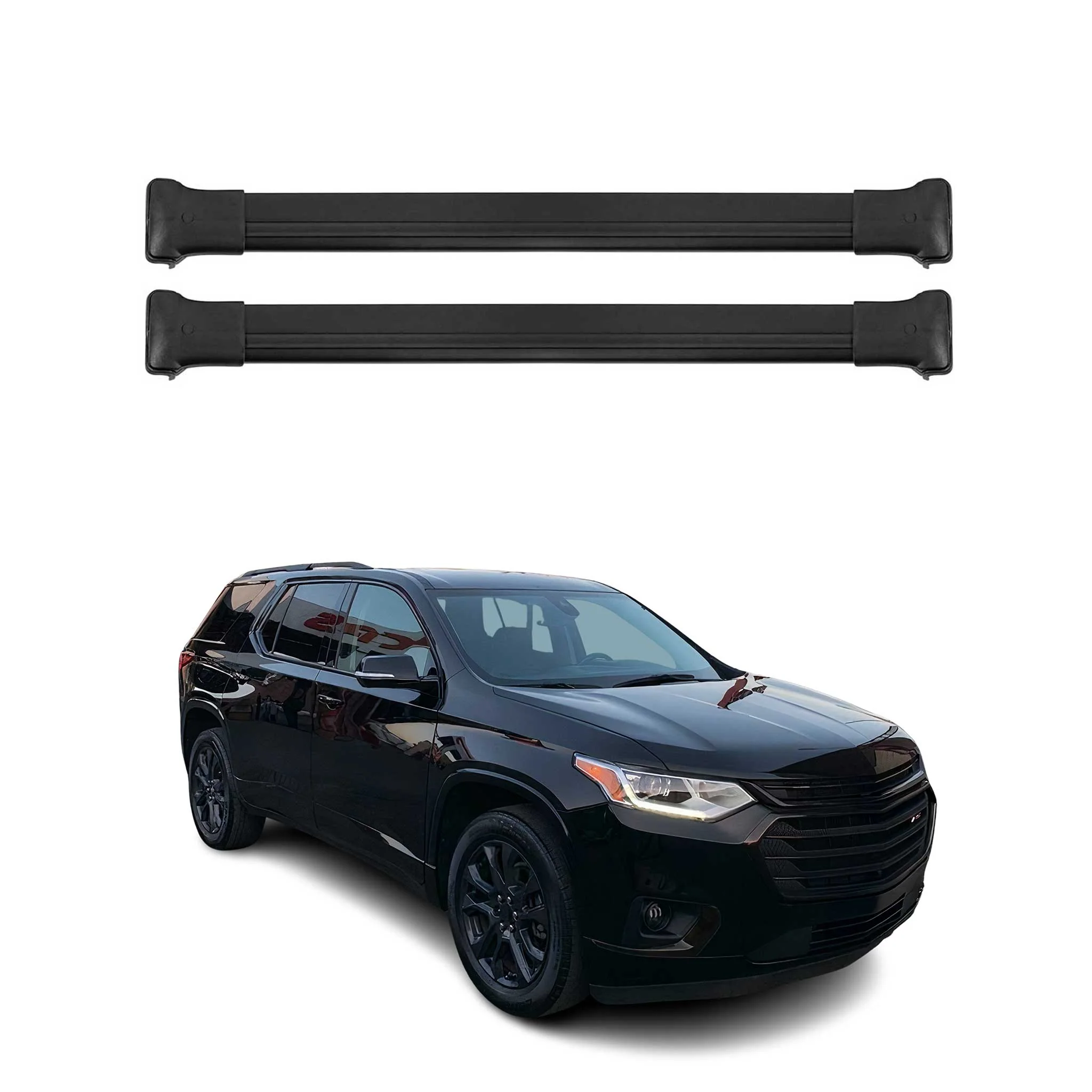 2024-2026 Chevrolet Traverse Roof Rack Cross Bars Luggage Carrier Alu Black 2Pcs