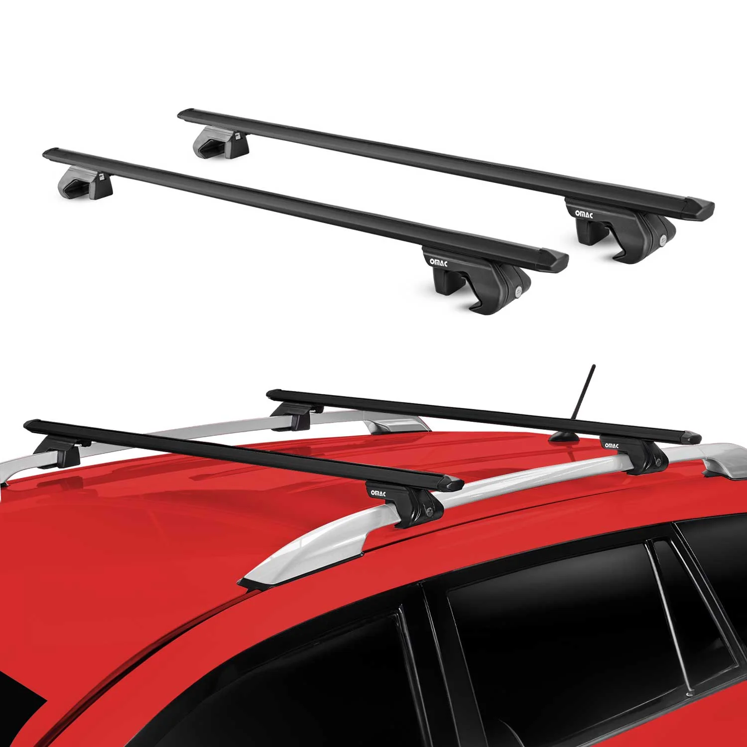 2024-2026 GMC Acadia Roof Rack Cross Bars Luggage Carrier Alu Black 2x - Image 2