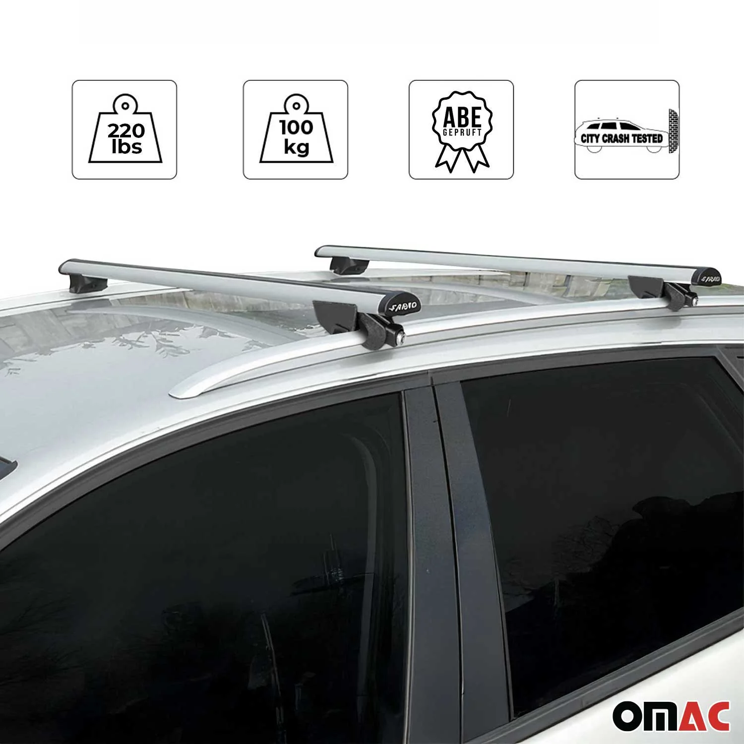 2024-2026 Mini Countryman Roof Rack Cross Bars Luggage 220 Lbs Gray 2 Pcs - Image 3