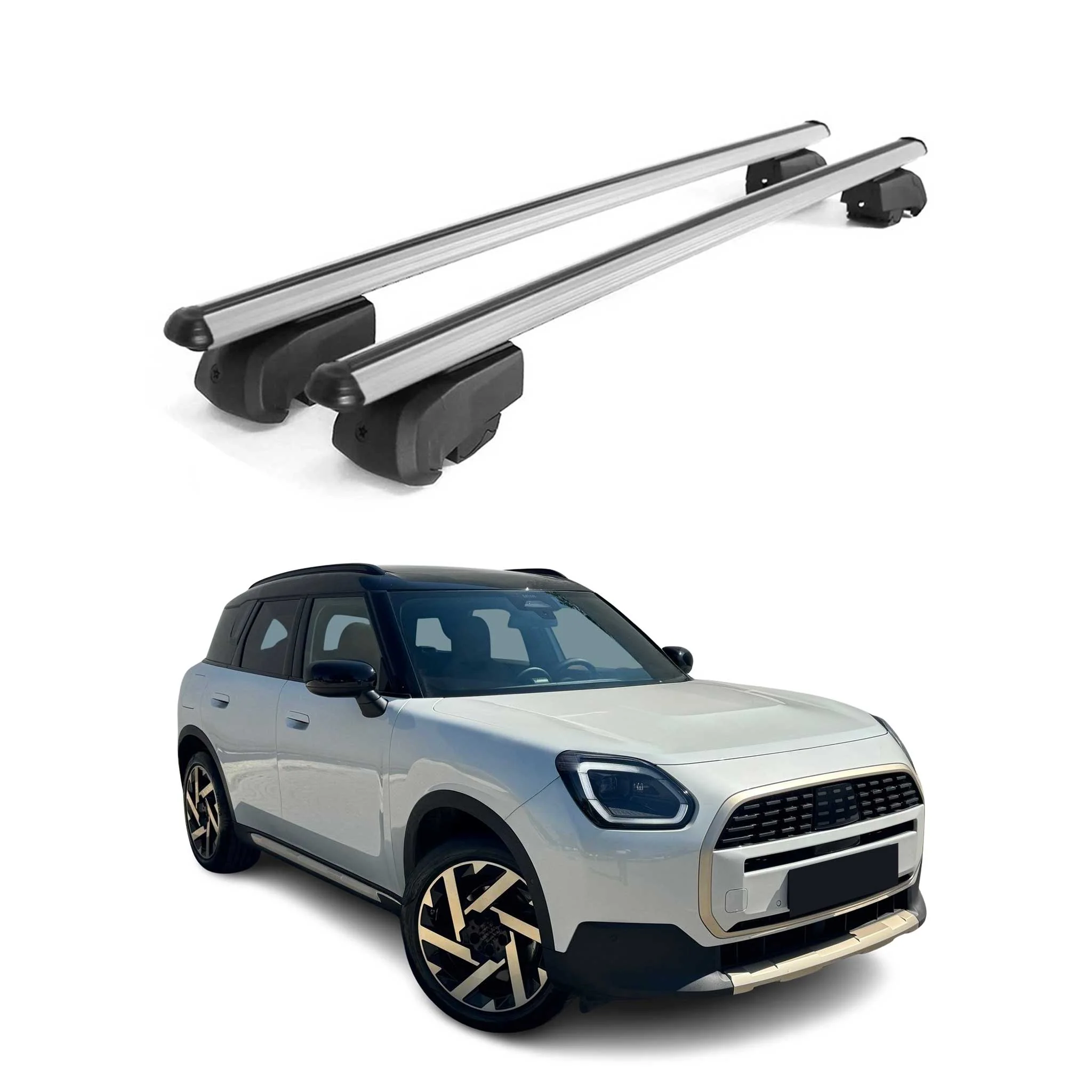 2024-2026 Mini Countryman Roof Rack Cross Bars Luggage Carrier Alu Silver 2x
