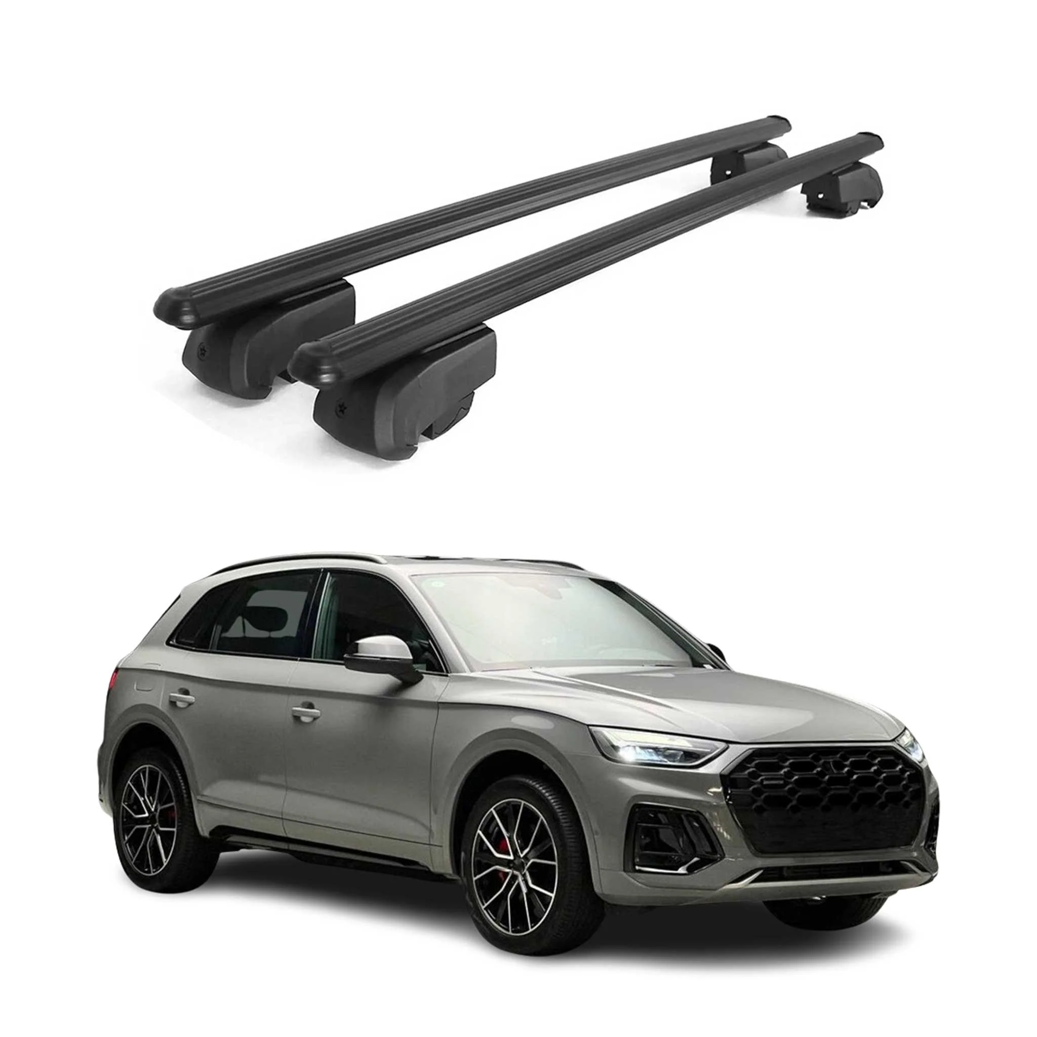 2025-2026 Audi Q5 Roof Rack Cross Bars Luggage Carrier Alu Black 2x
