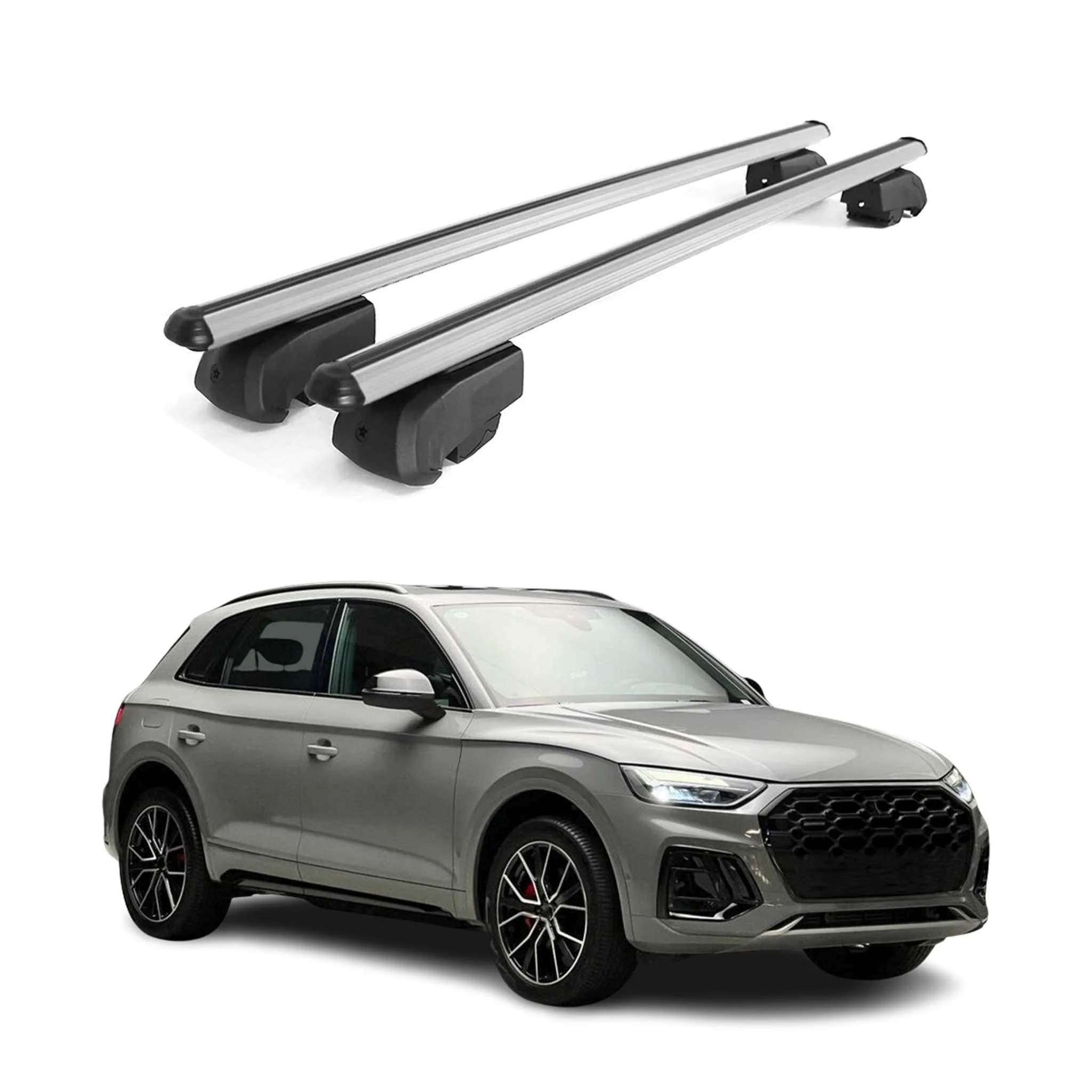 2025-2026 Audi Q5 Roof Rack Cross Bars Luggage Carrier Alu Silver 2Pcs
