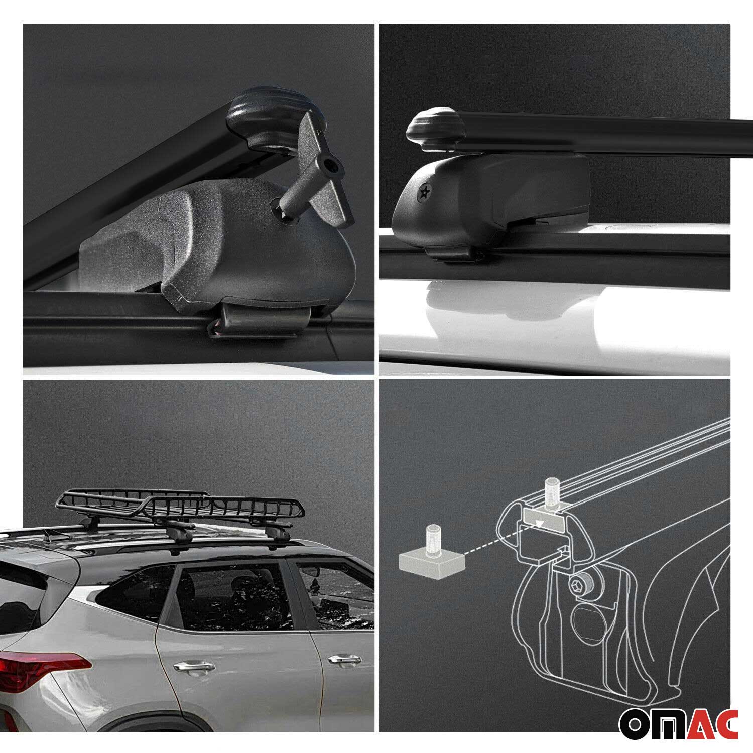 2025-2026 Buick Enclave Roof Rack Cross Bars Luggage Carrier Alu Black 2x - Image 4