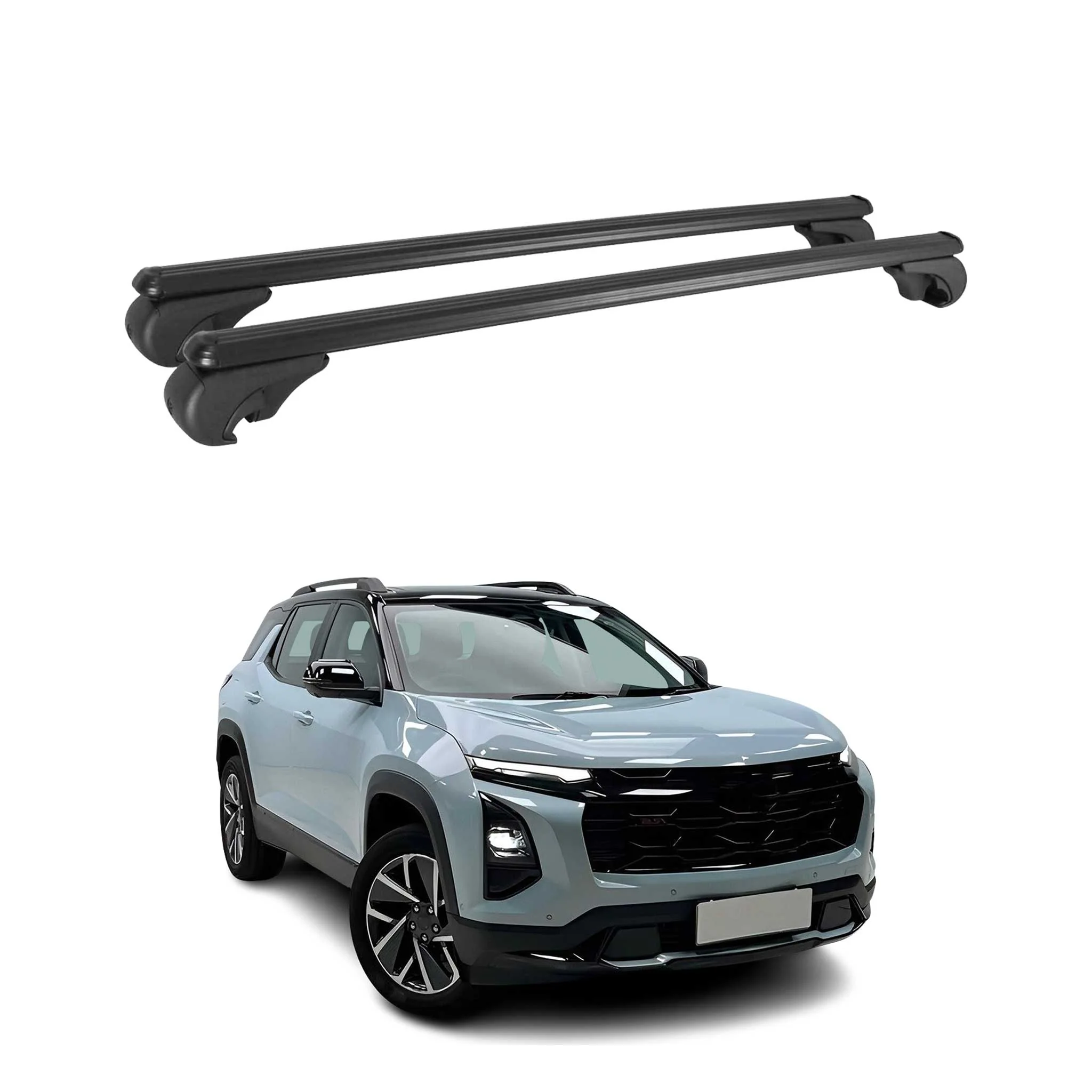 2025-2026 Chevrolet Equinox Roof Rack Cross Bars Luggage Carrier Alu Black 2Pcs
