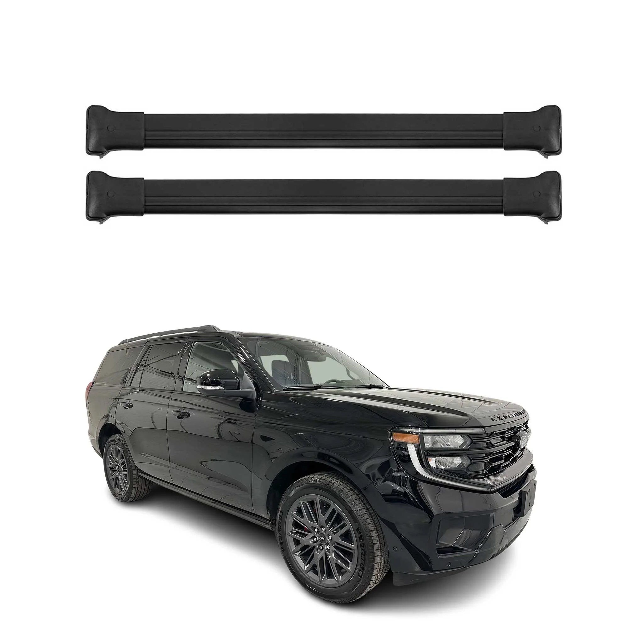 2025-2026 Ford Expedition Roof Rack Cross Bars Luggage Carrier Alu Black 2Pcs