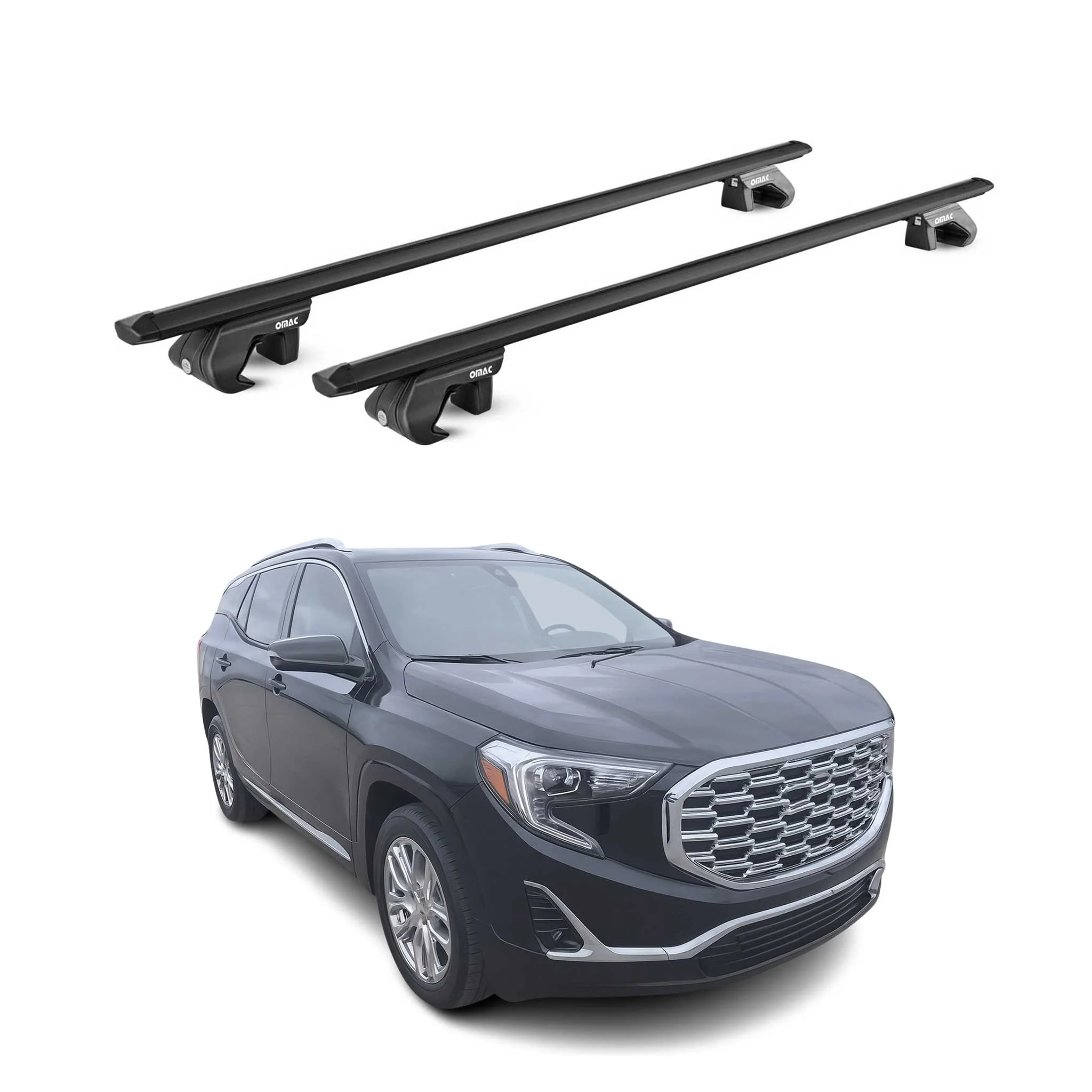 2025-2026 GMC Terrain Roof Rack Cross Bars Luggage Carrier Alu Black 2x