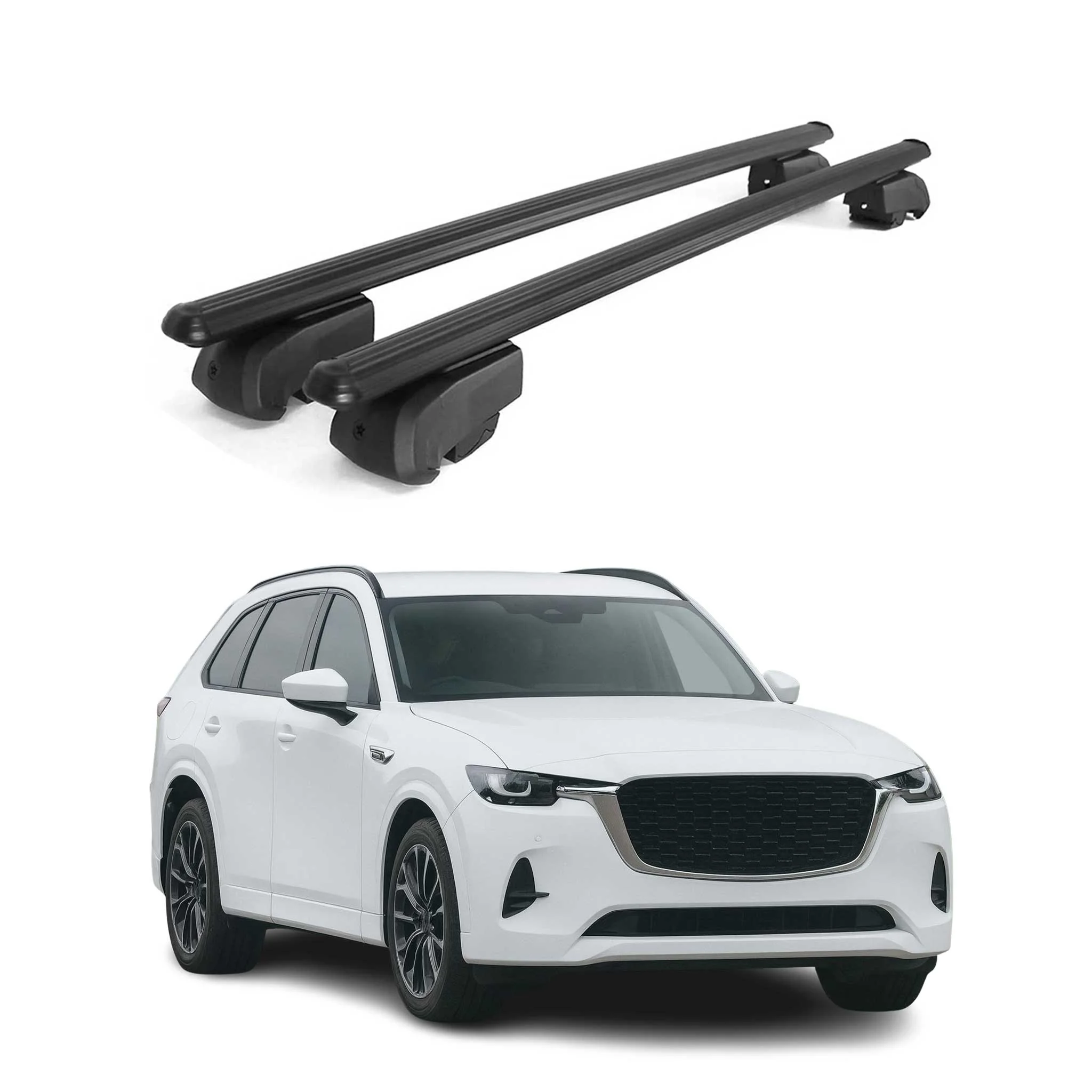 2025-2026 Mazda CX-70 Roof Rack Cross Bars Luggage Carrier Alu Black 2x
