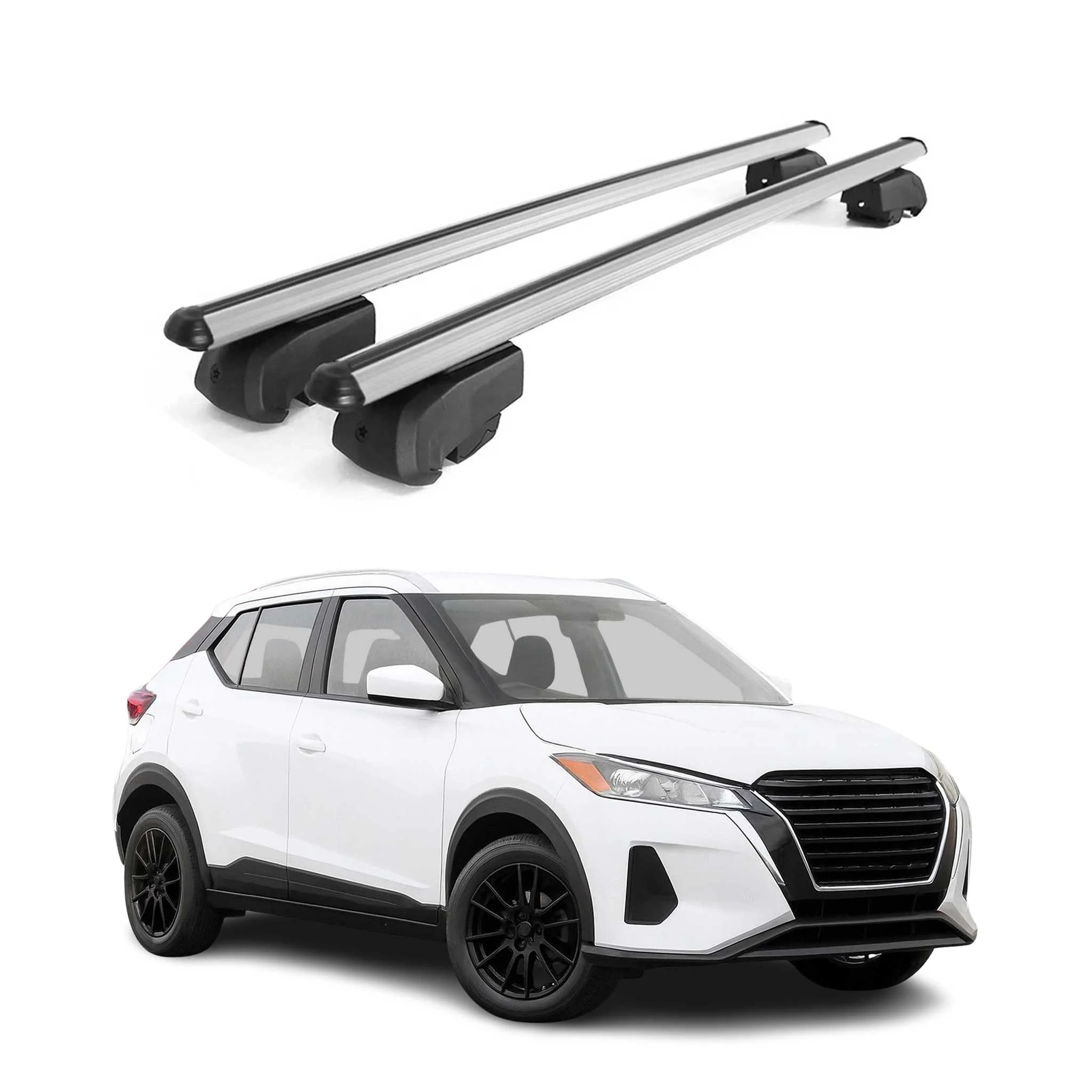 2025-2026 Nissan Kicks Play Roof Rack Cross Bars Luggage Carrier Alu Silver 2 Pcs