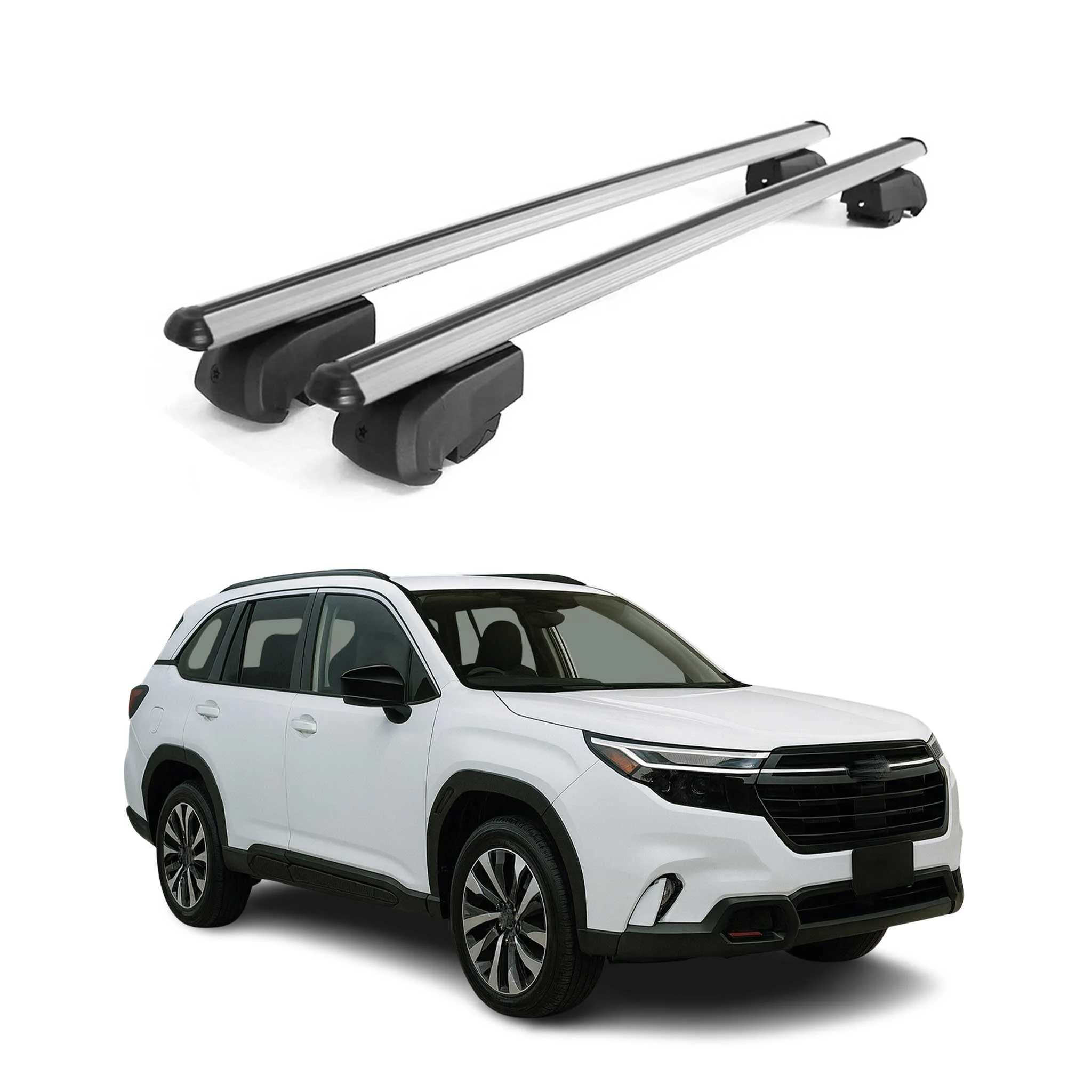 2025-2026 Subaru Forester VI Roof Rack Cross Bars Luggage Carrier Alu Silver 2 Pcs
