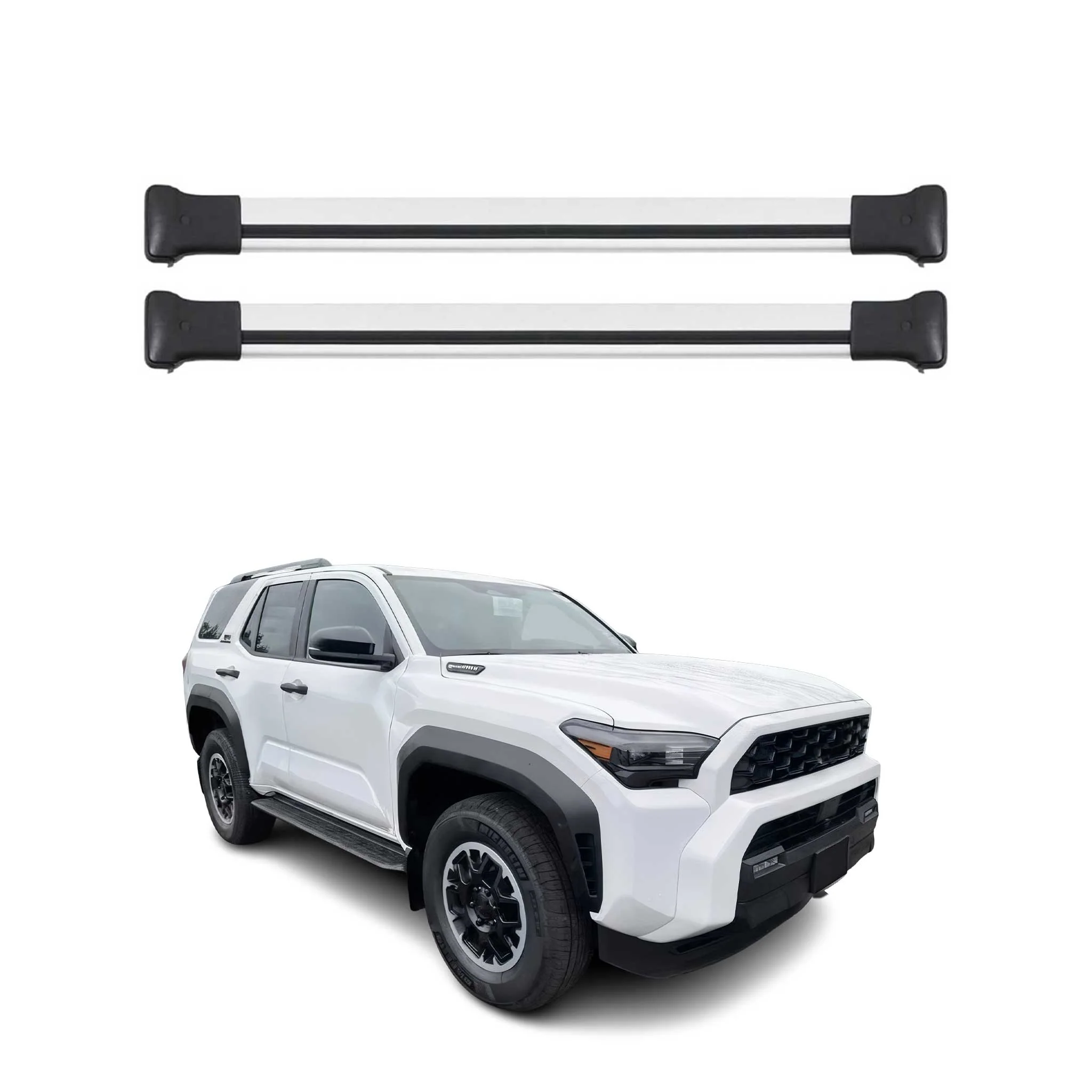 2025-2026 Toyota 4Runner Roof Rack Cross Bars Luggage Carrier Alu Silver 2Pcs