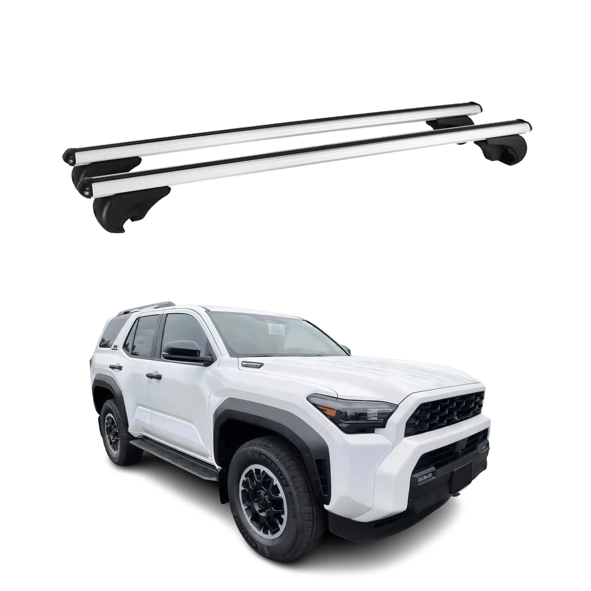 2025-2026 Toyota 4Runner Roof Rack Cross Bars Luggage Carrier Alu Silver 2Pcs