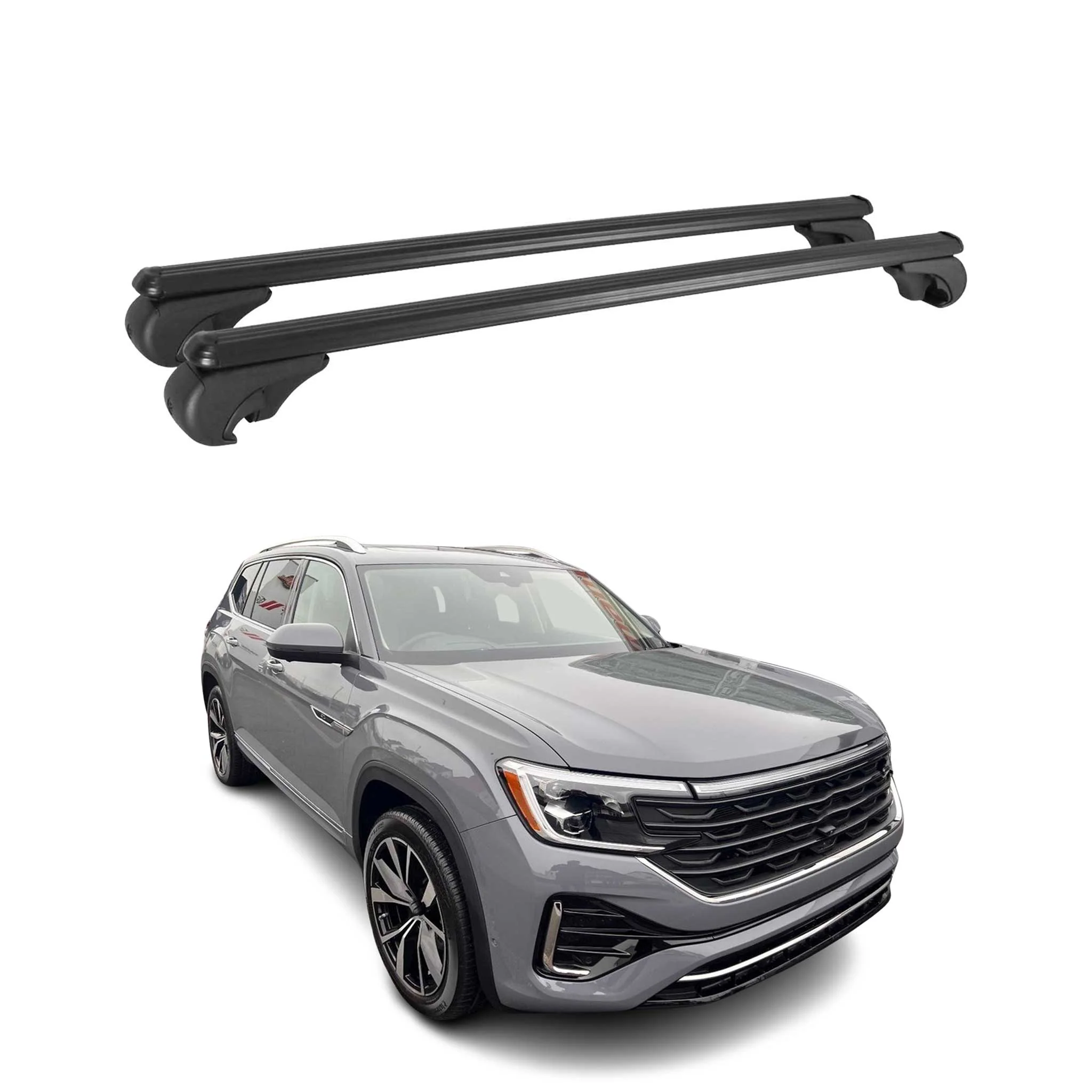 2025-2026 VW Atlas Roof Rack Cross Bars Luggage Carrier Alu Black 2Pcs