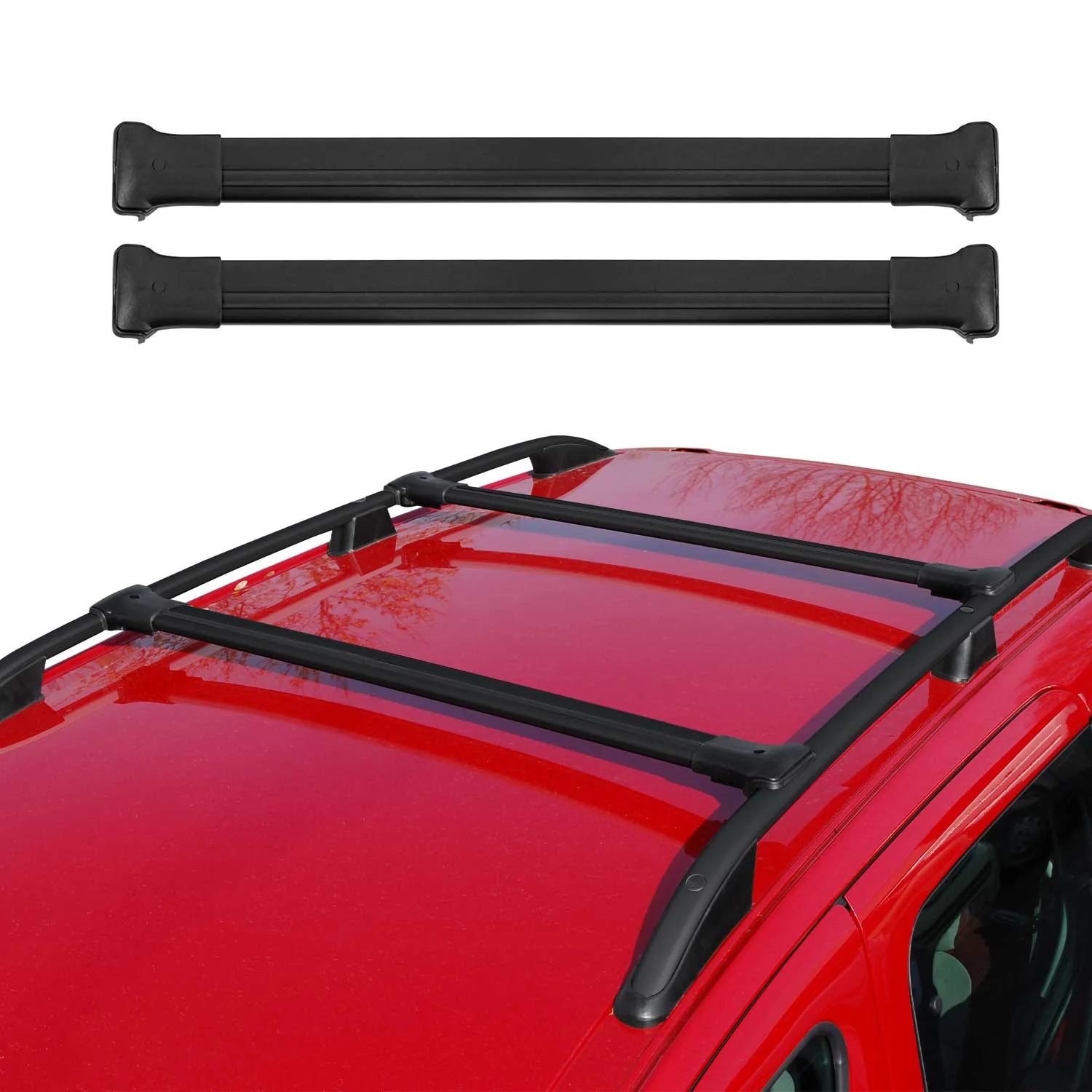2025-2026 VW Atlas Roof Rack Cross Bars Luggage Carrier Alu Black 2Pcs - Image 2