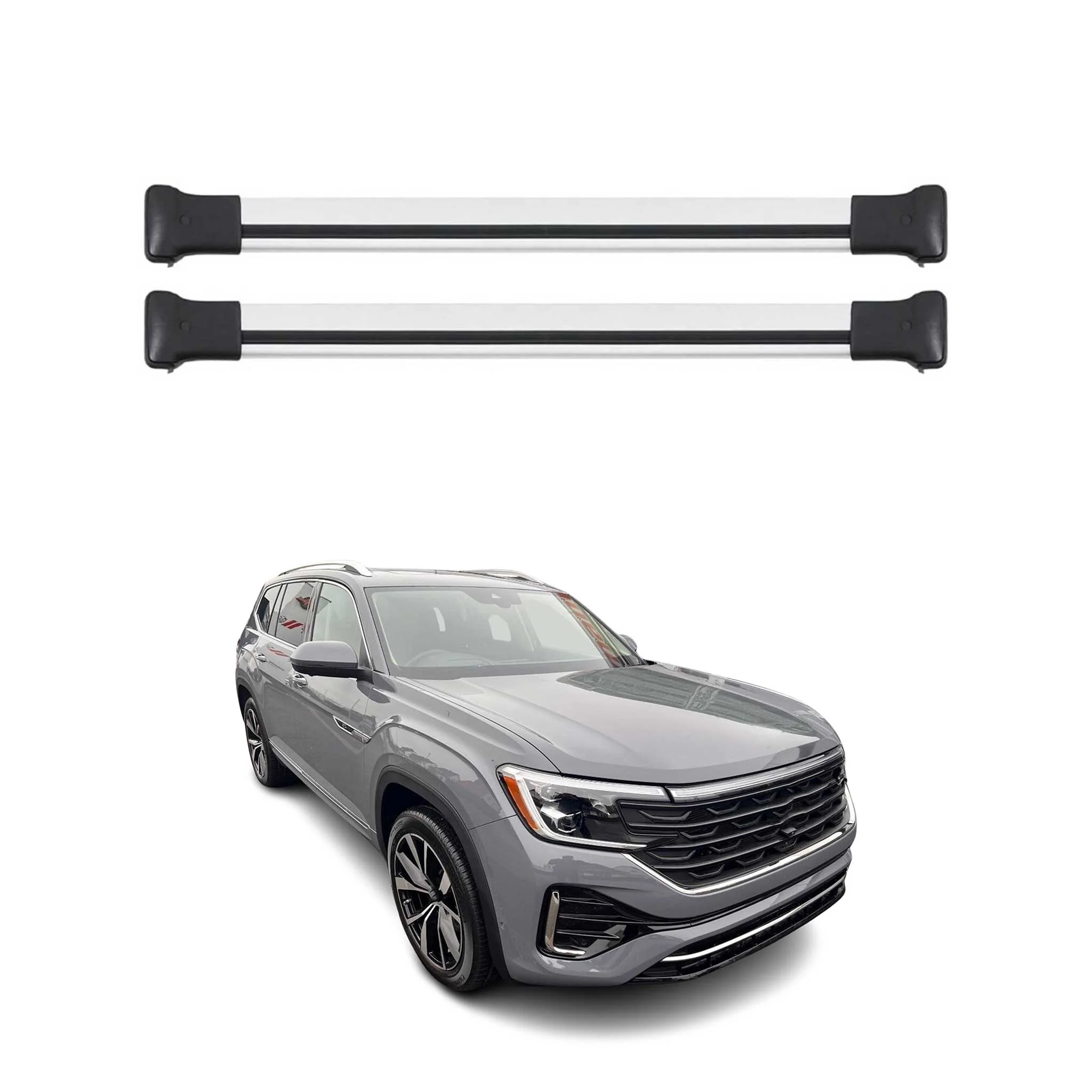 2025-2026 VW Atlas Roof Rack Cross Bars Luggage Carrier Alu Silver 2Pcs