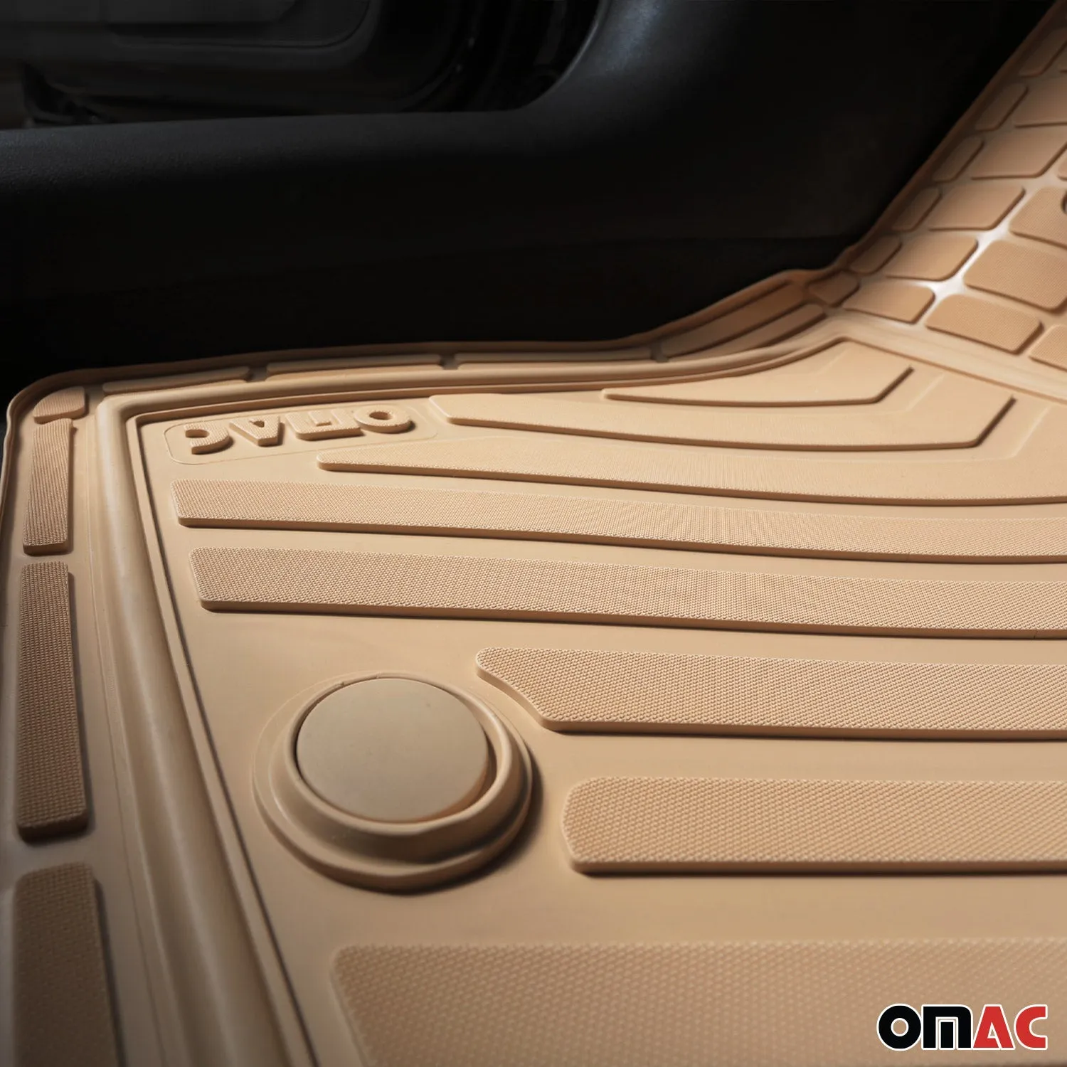 Floor Mats Liner Set All-Weather 3-Row Car Front Rear Semi-Custom fit 6+2Pcs Tan - Image 10