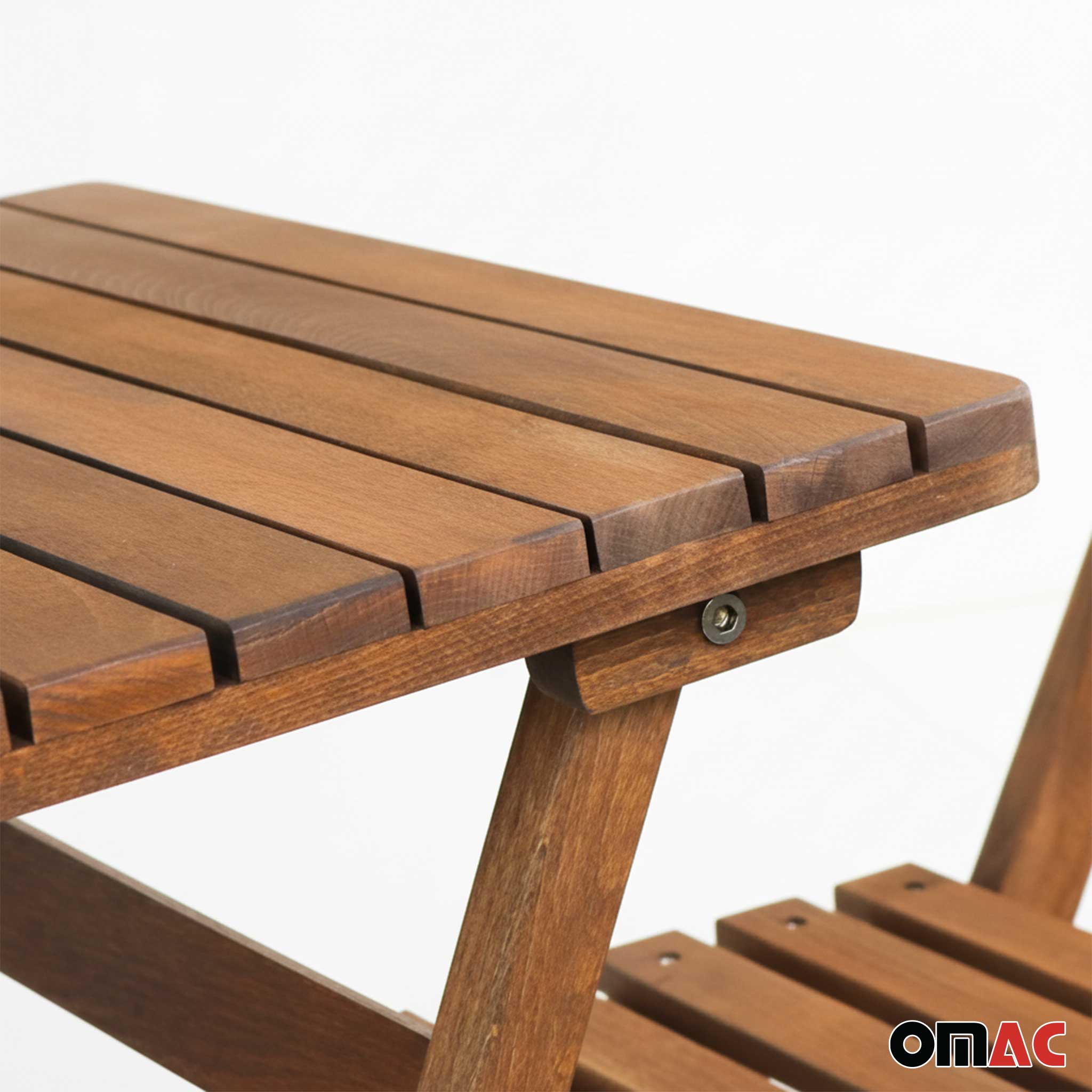 3Pcs Folding Wooden Bistro Set Dining Indoor Outdoor Furniture BBQ Picnic Party - Image 10