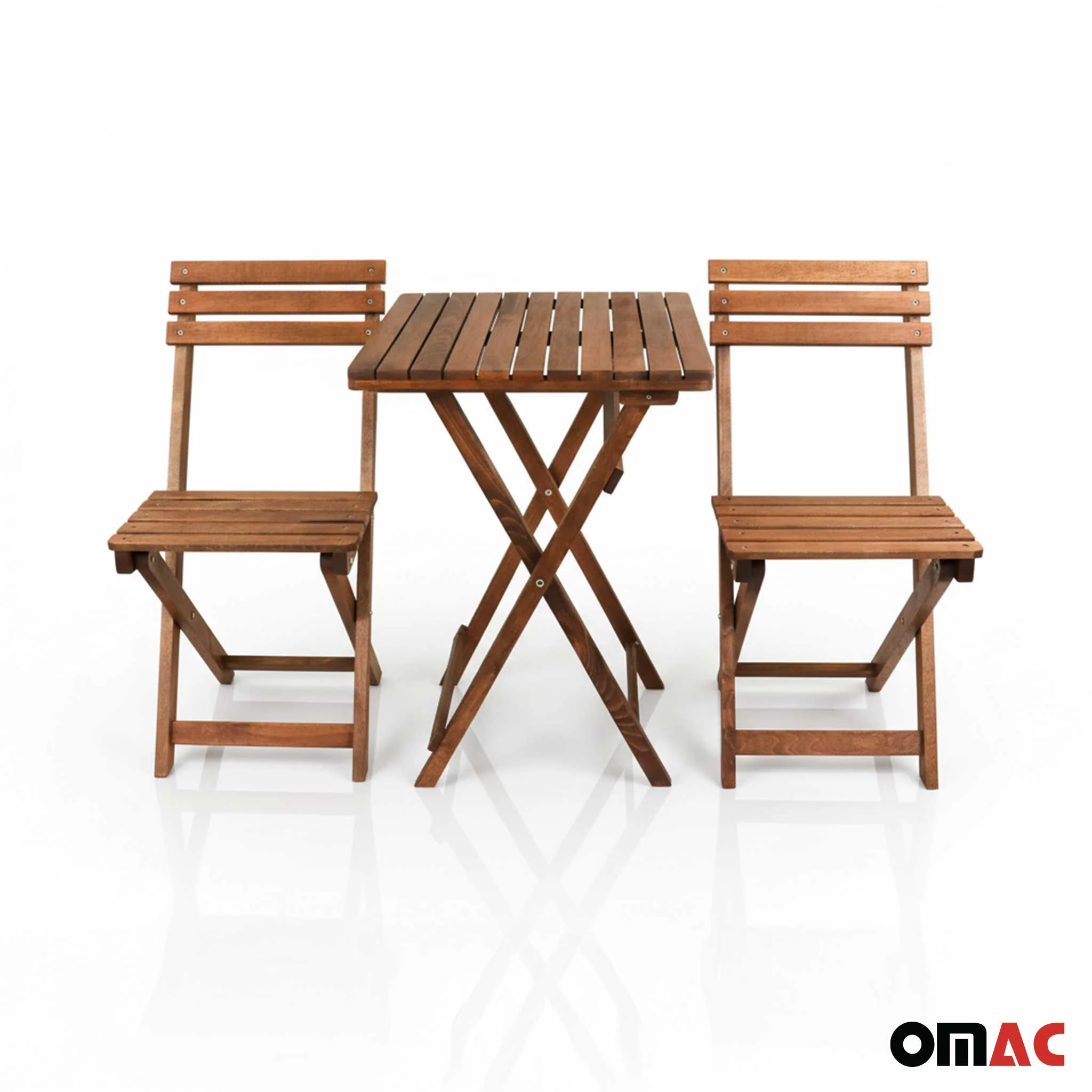 3Pcs Folding Wooden Bistro Set Dining Indoor Outdoor Furniture BBQ Picnic Party - Image 8