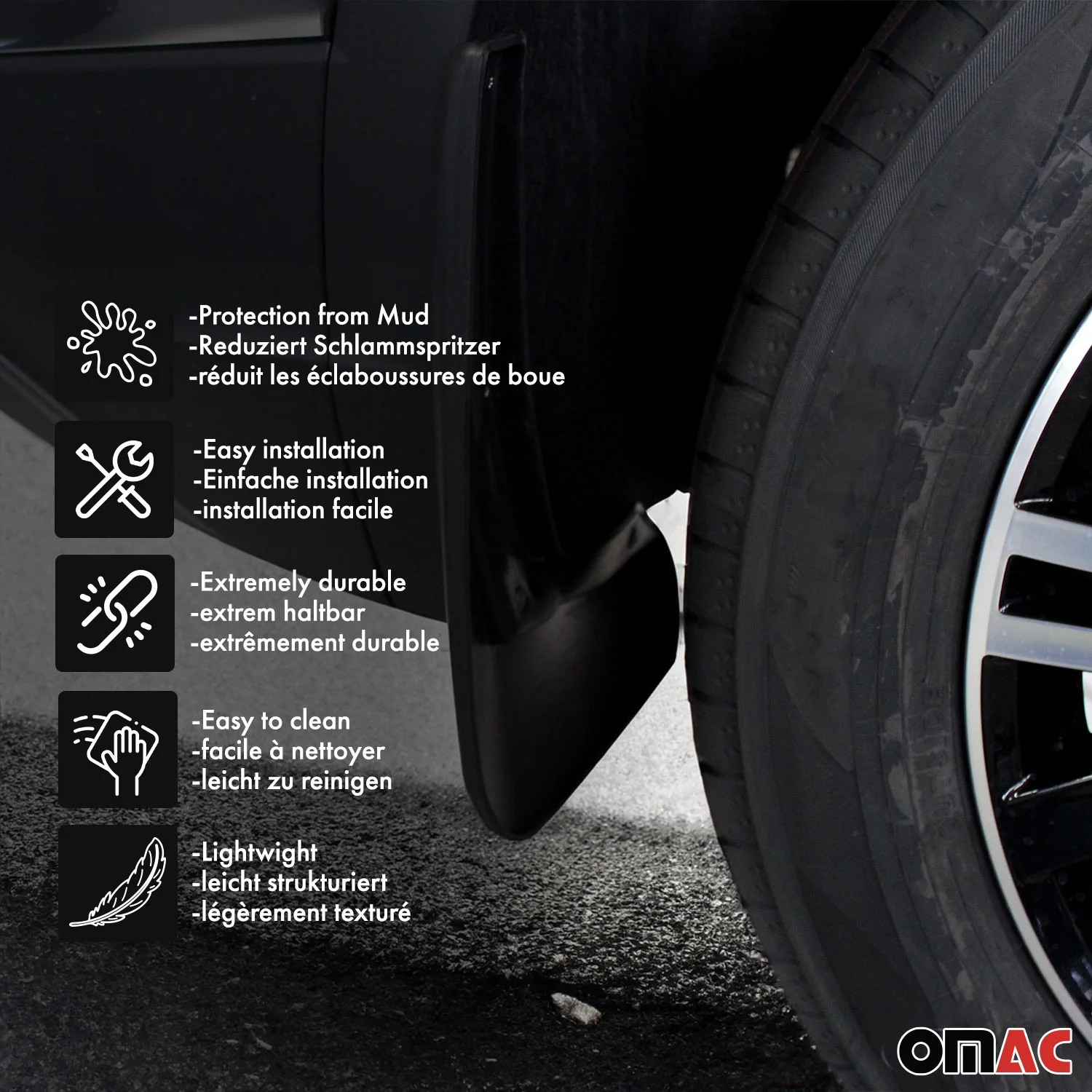 2013-2022 Buick Encore Mud Guards Splash Mud Flaps Black 4 Pcs - Image 3