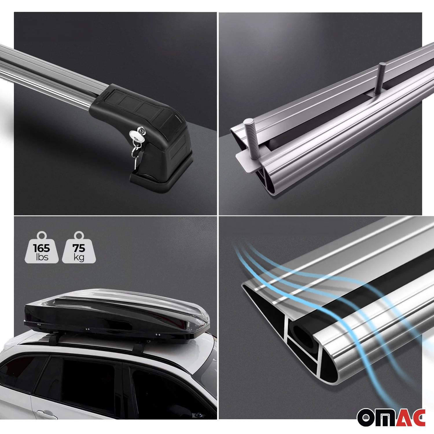2015-2022 RAM ProMaster City Roof Rack Cross Bars Silver - Image 4
