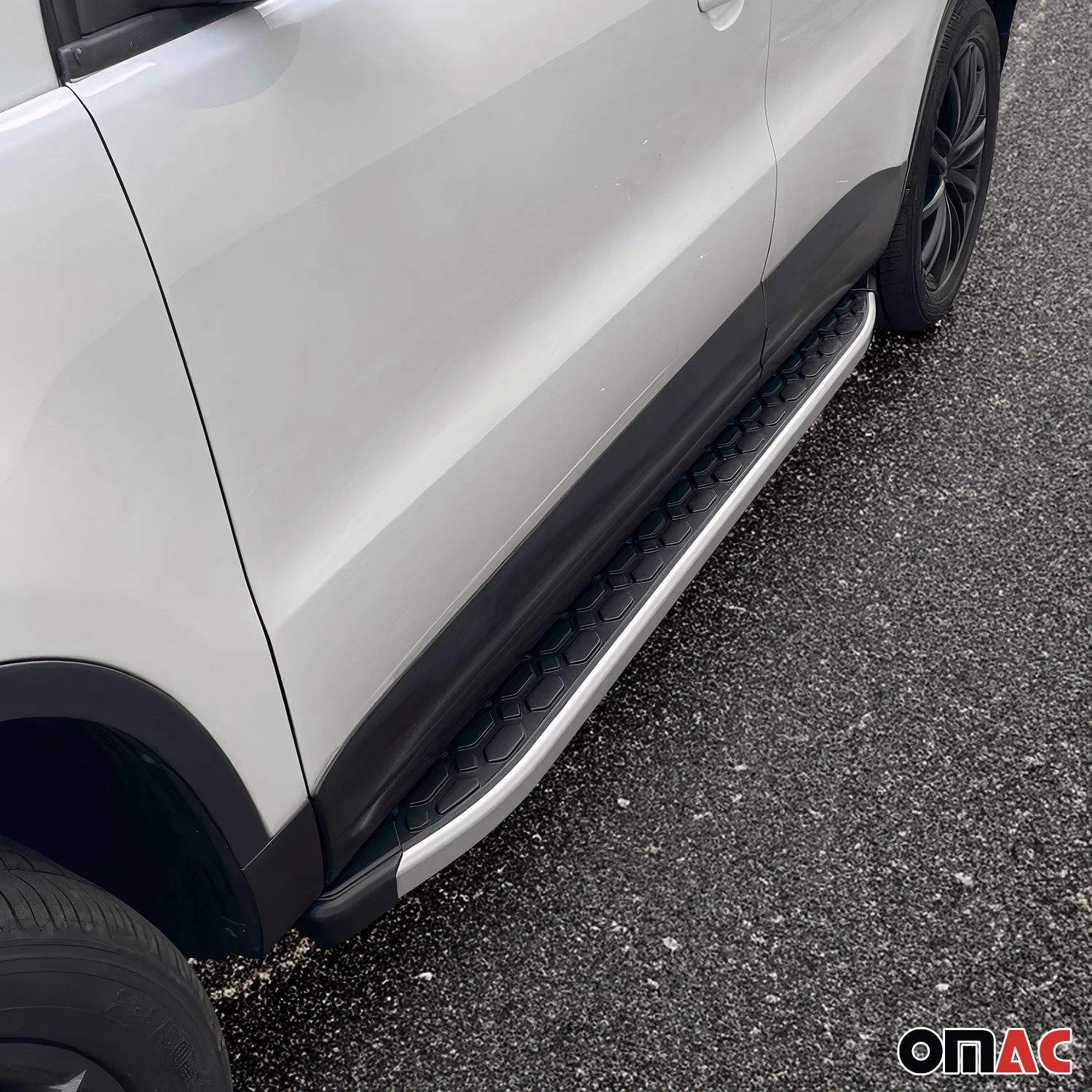 2011-2013 Kia Sorento Running Boards Side Steps Silver & Black - Image 3