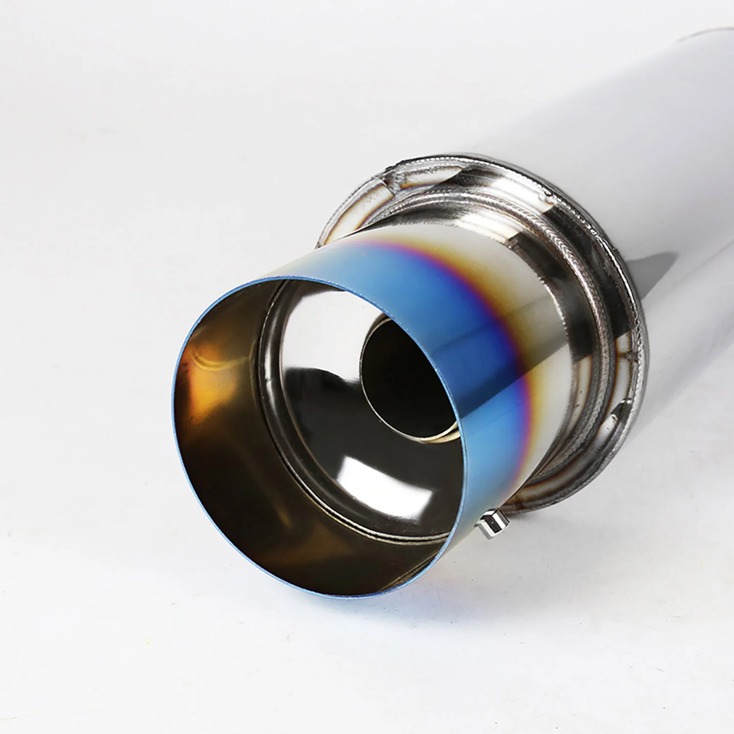 Apexi N1 Style 2.5" Inlet Exhaust Muffler - 4" Burnt Blue Titanium Tip - Image 3