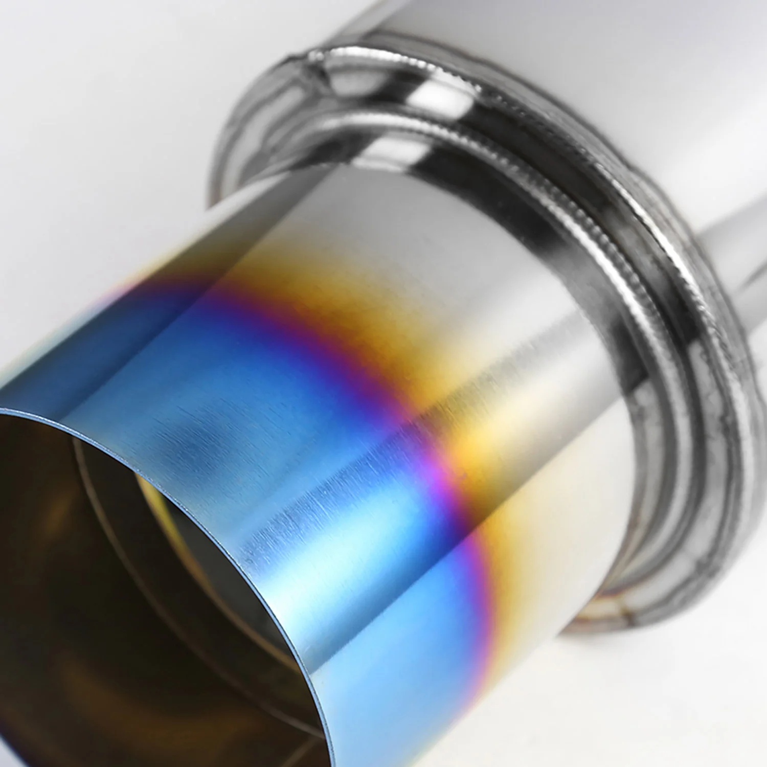 Apexi N1 Style 2.5" Inlet Exhaust Muffler - 4" Burnt Blue Titanium Tip - Image 4