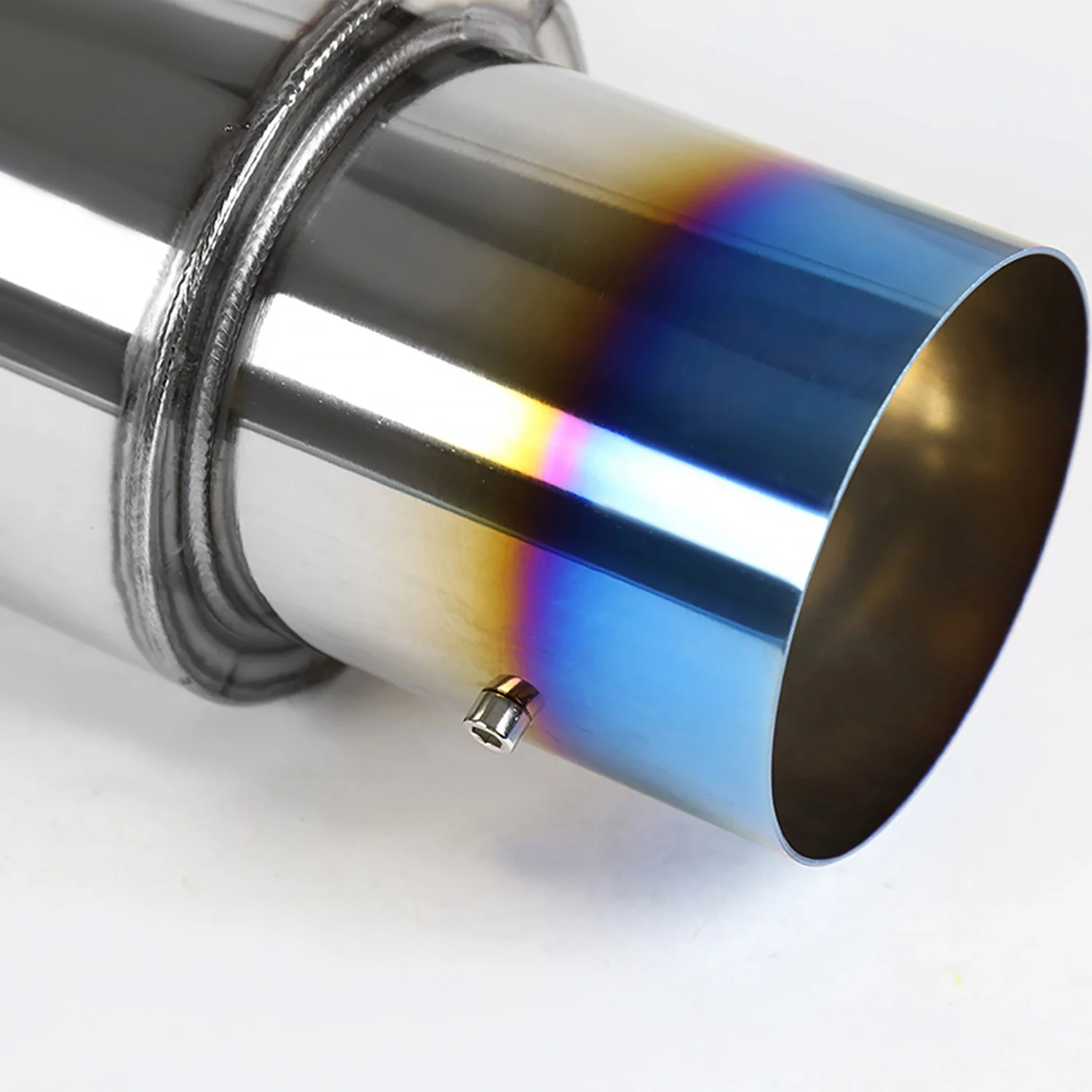 Apexi N1 Style 2.5" Inlet Exhaust Muffler - 4" Burnt Blue Titanium Tip - Image 5