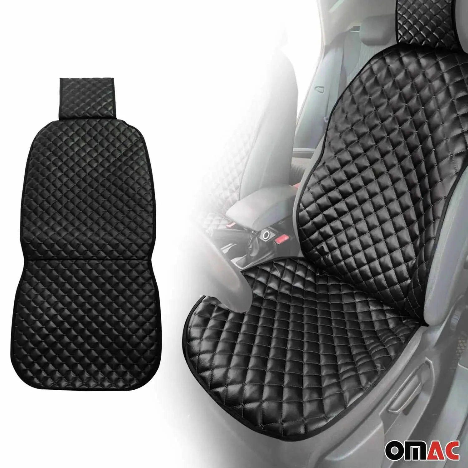 Volvo Leather Breathable Front Seat Cover Pads Black - Image 2