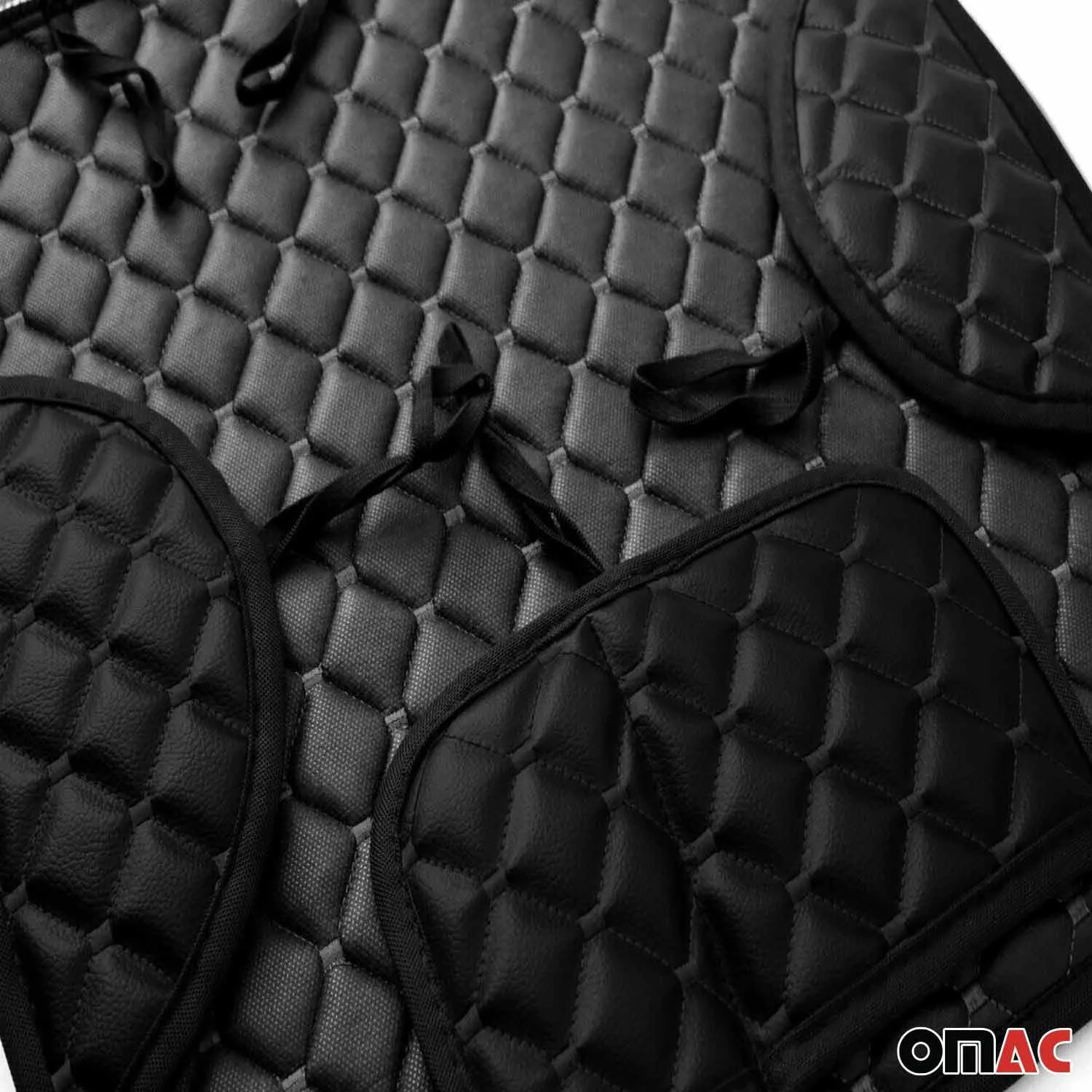 Genesis Leather Breathable Front Seat Cover Pads Black - Image 7