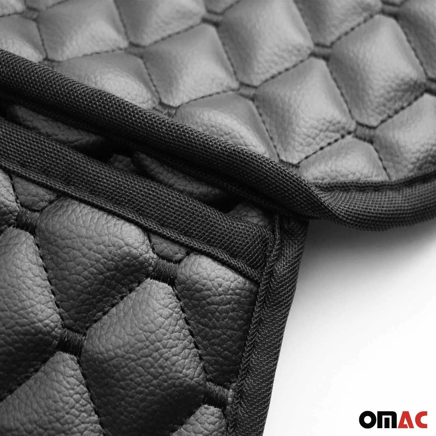 VW Leather Breathable Front Seat Cover Pads Black 1Pc - Image 3