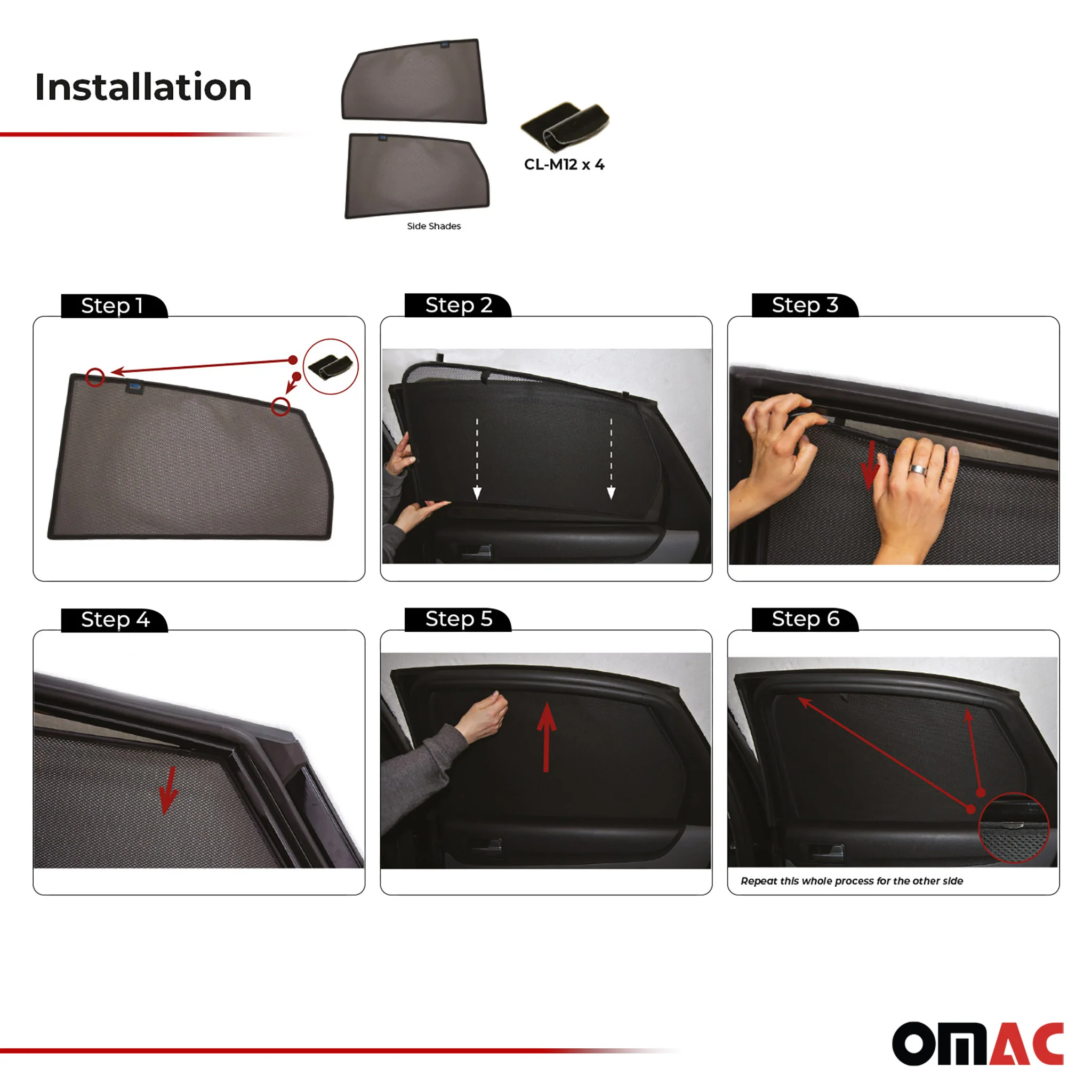 2012-2018 Ford Focus 5 Door Side Rear Window Curtain Mesh Black 2Pcs - Image 5