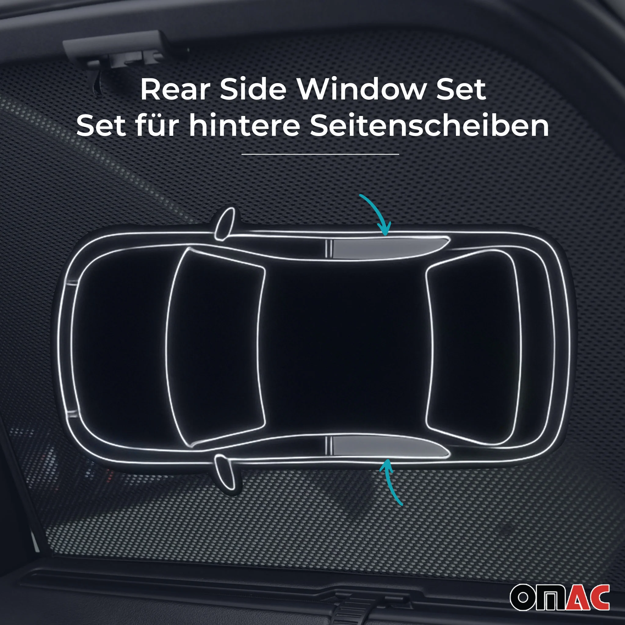 2014-2020 BMW 4 Series F32 Coupe   Side Rear Window Curtain Mesh Black 2Pcs - Image 3