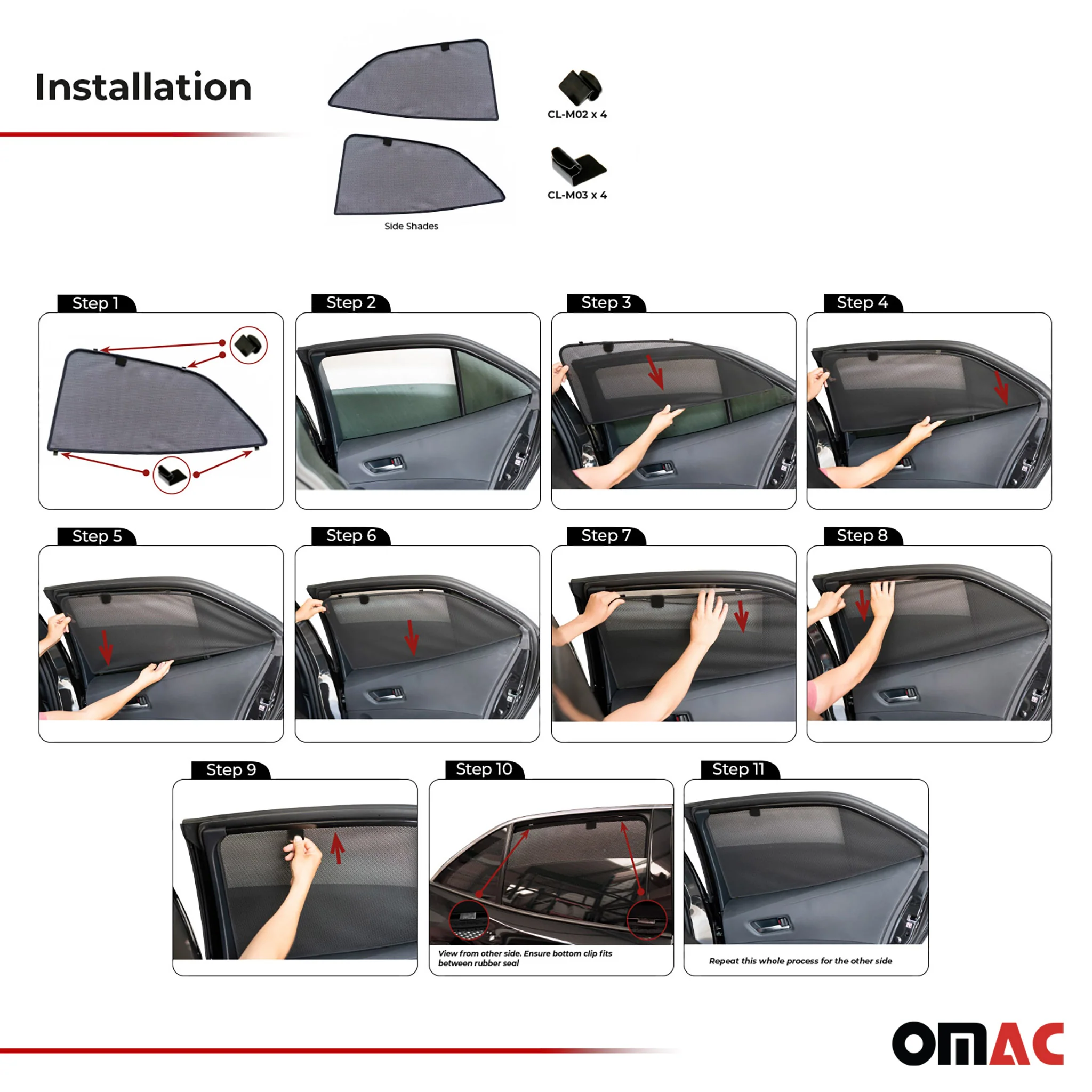 2019-2026 Toyota Corolla Hatchback Side Rear Window Curtain Mesh Black 2Pcs - Image 5