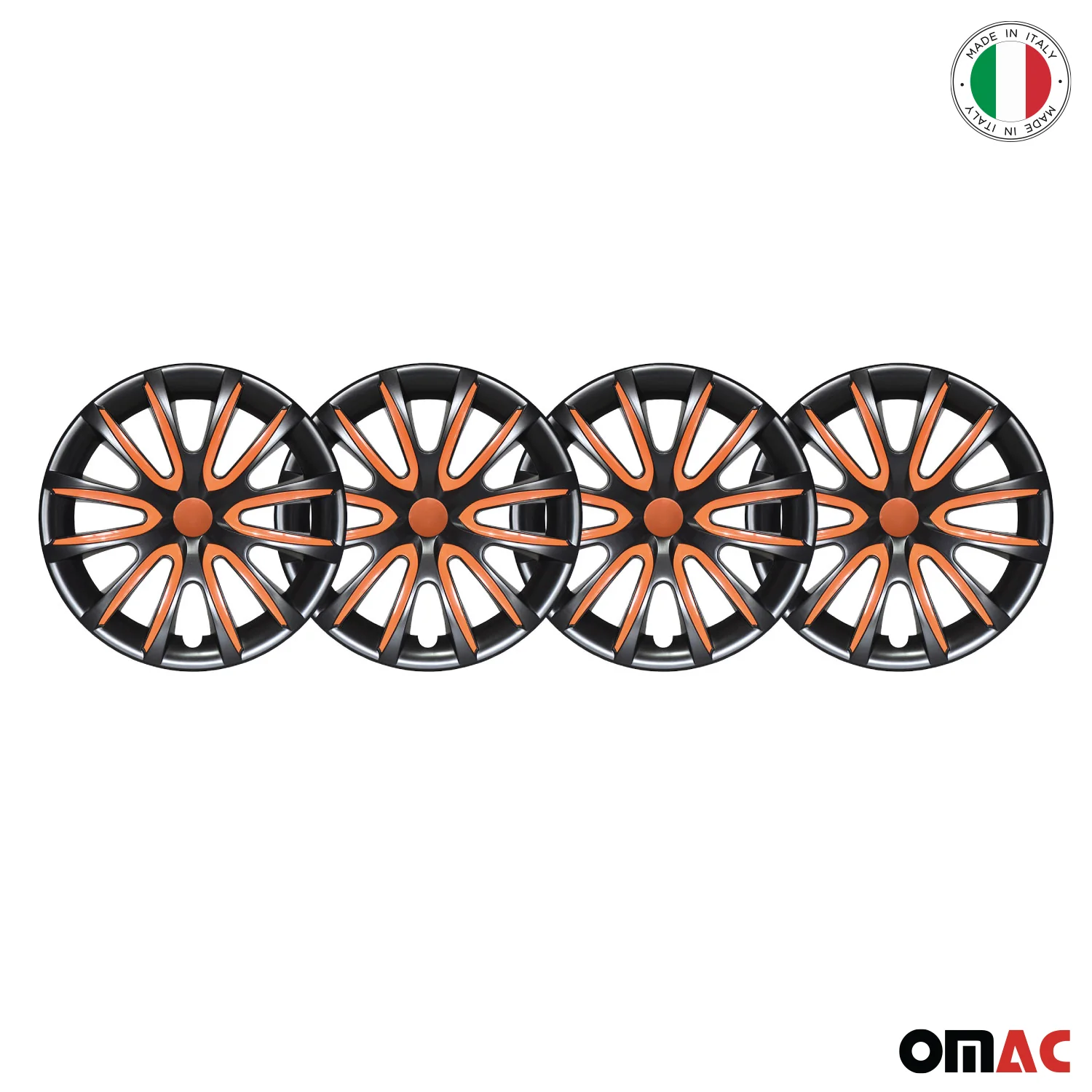 Bicolo Hub Caps Wheel Cover 14" Black & Orange Full Set 4 pcs. - Image 8