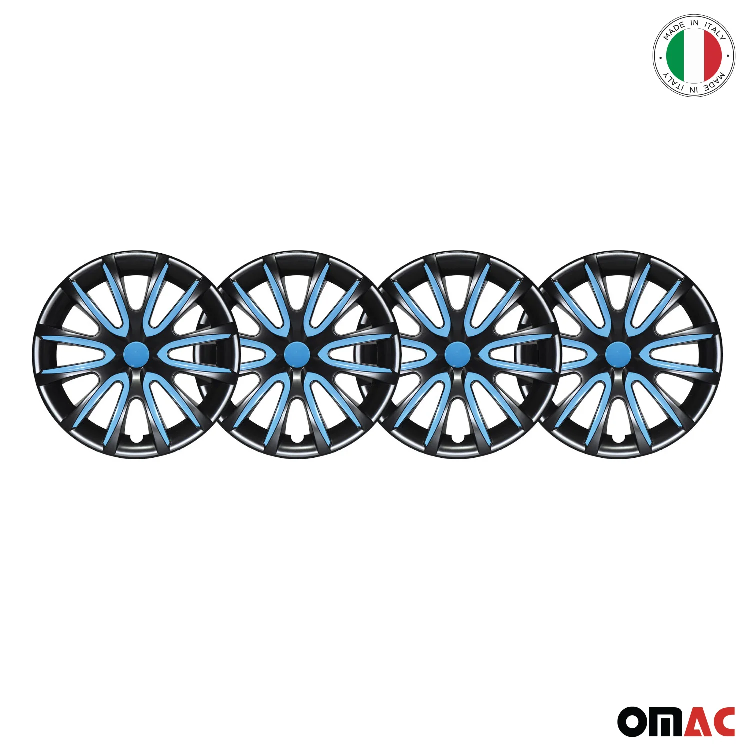 Bicolo Hub Caps Wheel Cover 16" Black & Blue Full Set 4 pcs. - Image 8