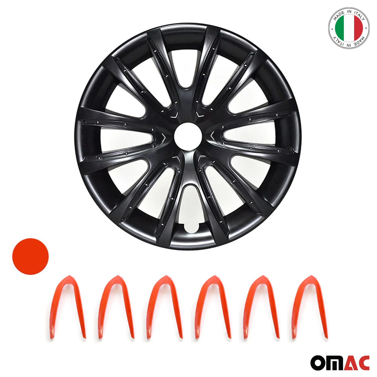 Bicolo Hub Caps Wheel Cover 16" Black & Red Full Set 4 pcs. - Image 6