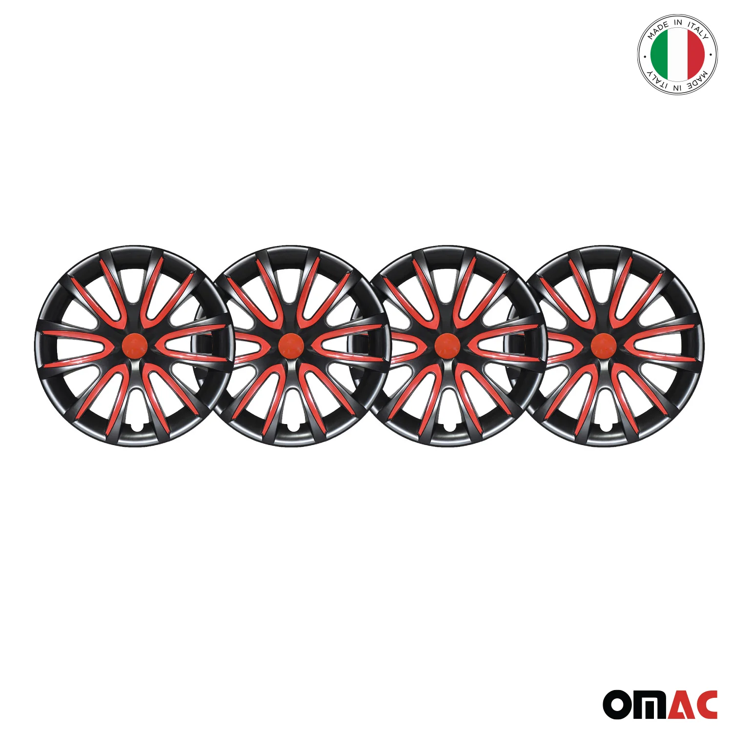 Bicolo Hub Caps Wheel Cover 16" Black & Red Full Set 4 pcs. - Image 8