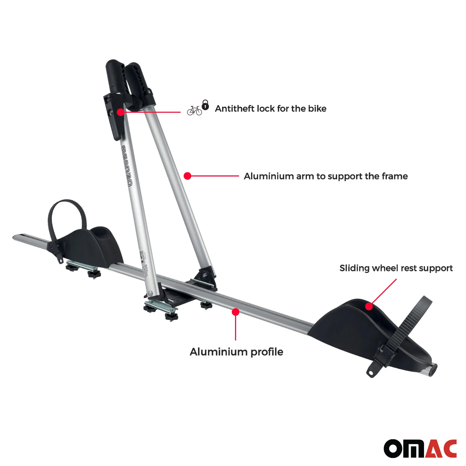 Bike Carrier Rack Hitch Roof Mount Aluminum One Bicycle Exterior Accessory - Image 5