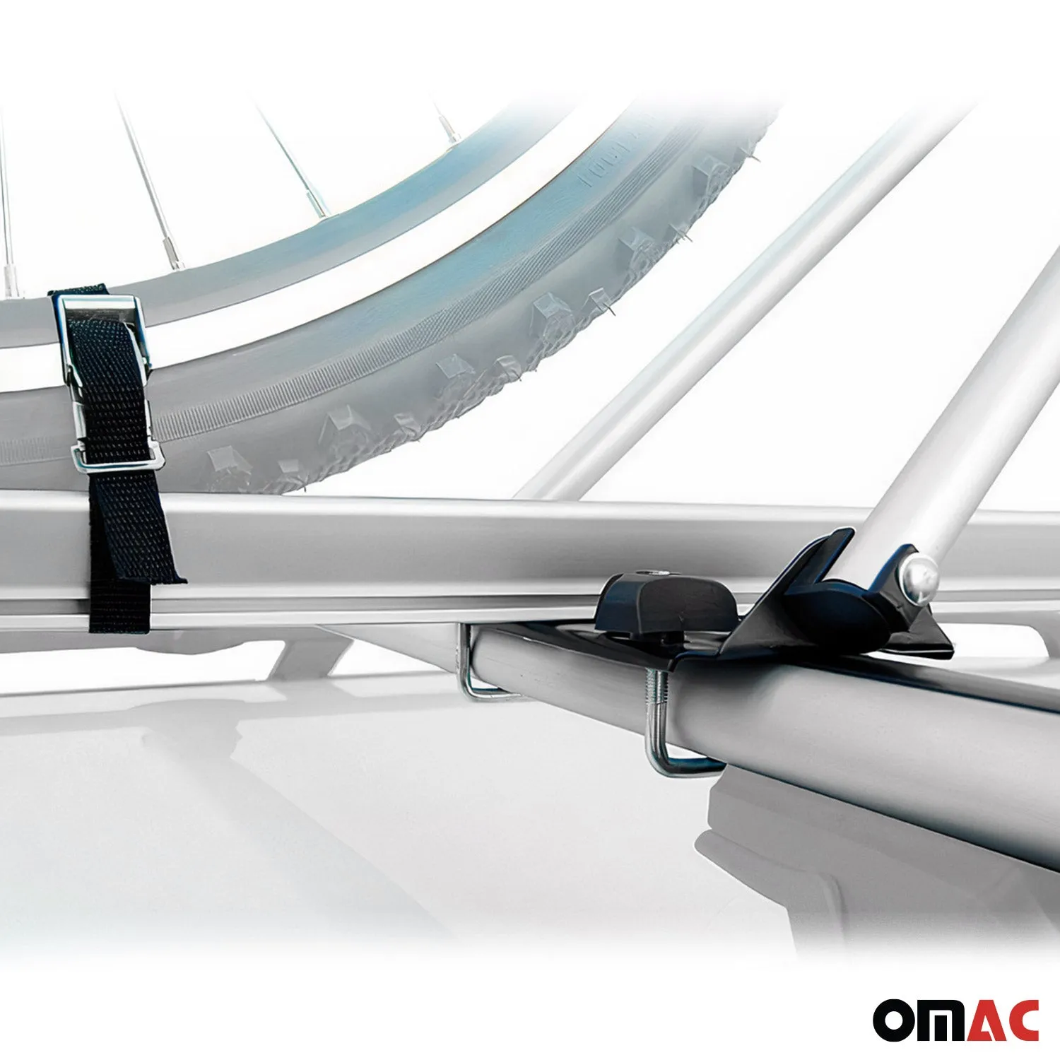 2007-2013 BMW X5 E70 Bike Rack Carrier Roof Racks Set Alu Silver 3Pcs - Image 10