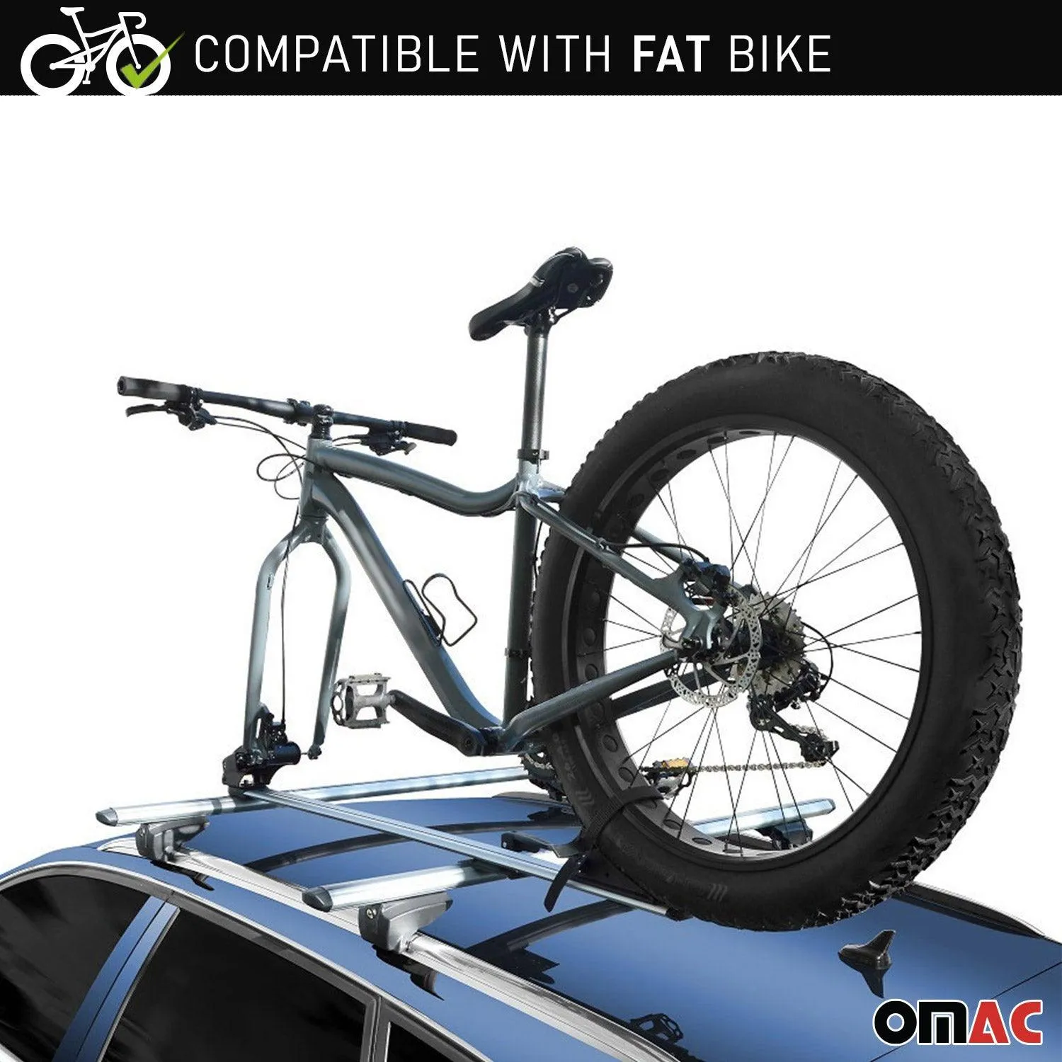 Cross Bar Pro Bike Carrier Set Roof Rail Mount Rack Luggage Aluminum 59" Silver - Image 5