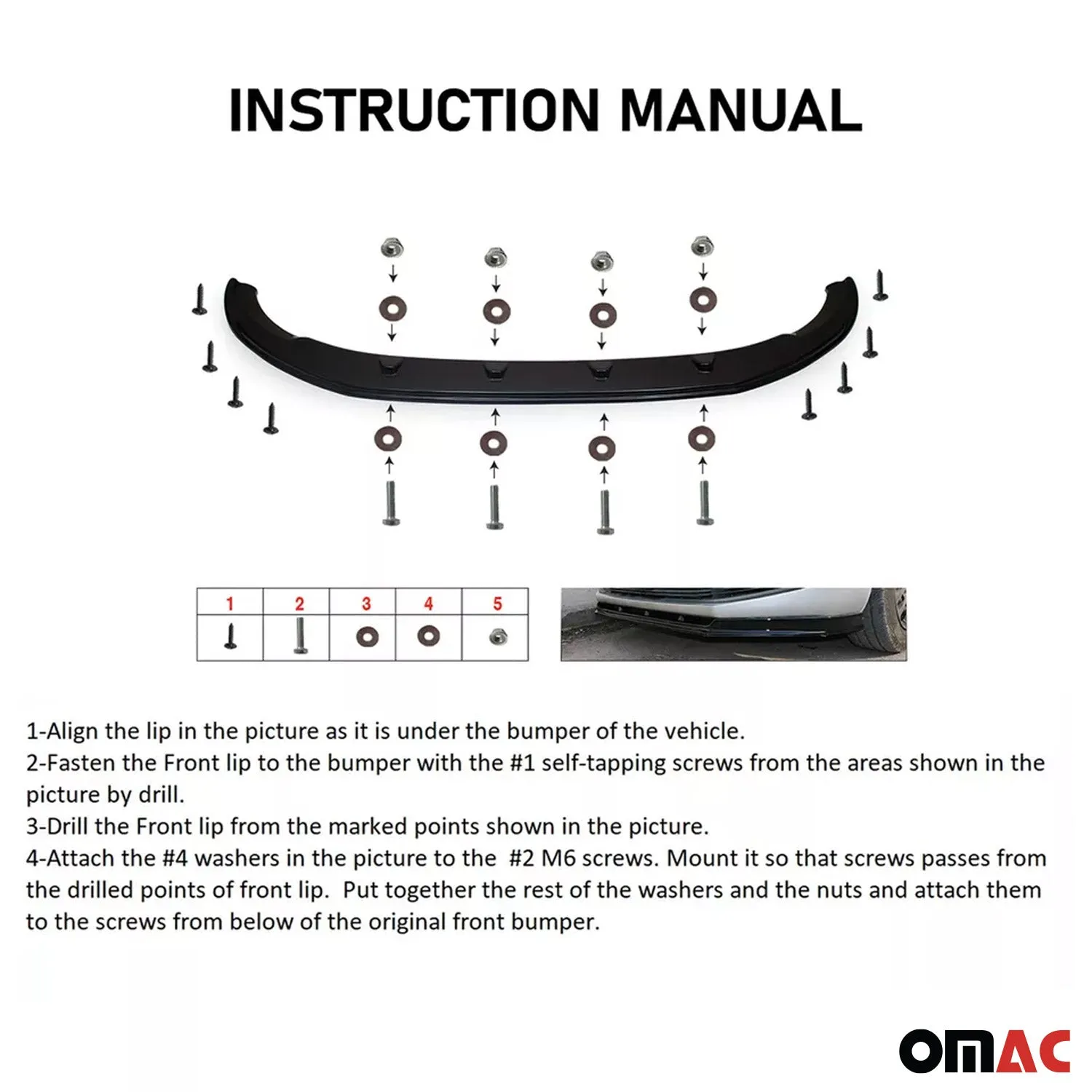 2012-2019 BMW 3 Series F30 F31 Sedan Wagon Front Bumper Lip Splitter - Image 7