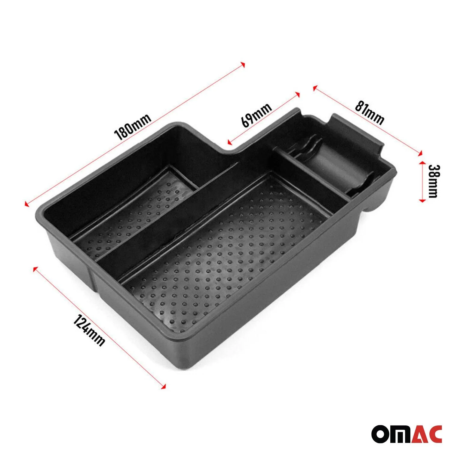 2010-2014 VW Golf Mk6 Center Console Armrest Storage Tray Black 1Pc - Image 3